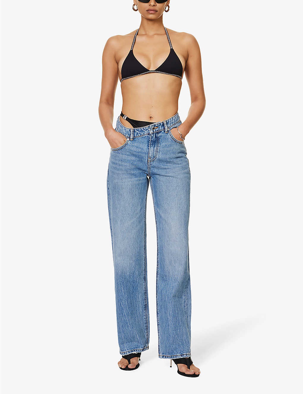 Alexander Wang ASYMMETRICAL BIKINI LAYER JEAN IN DENIM