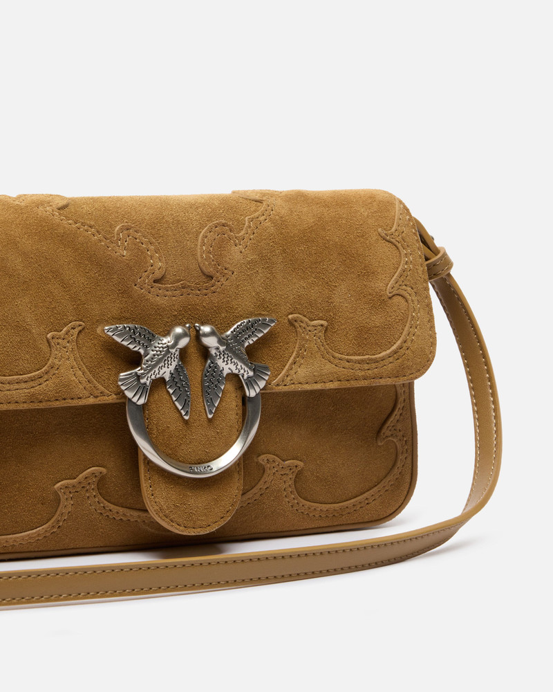 MINI LOVE BAG ONE SLOUCHY SMALL SHOULDER BAG IN SUEDE WITH INLAYS 3