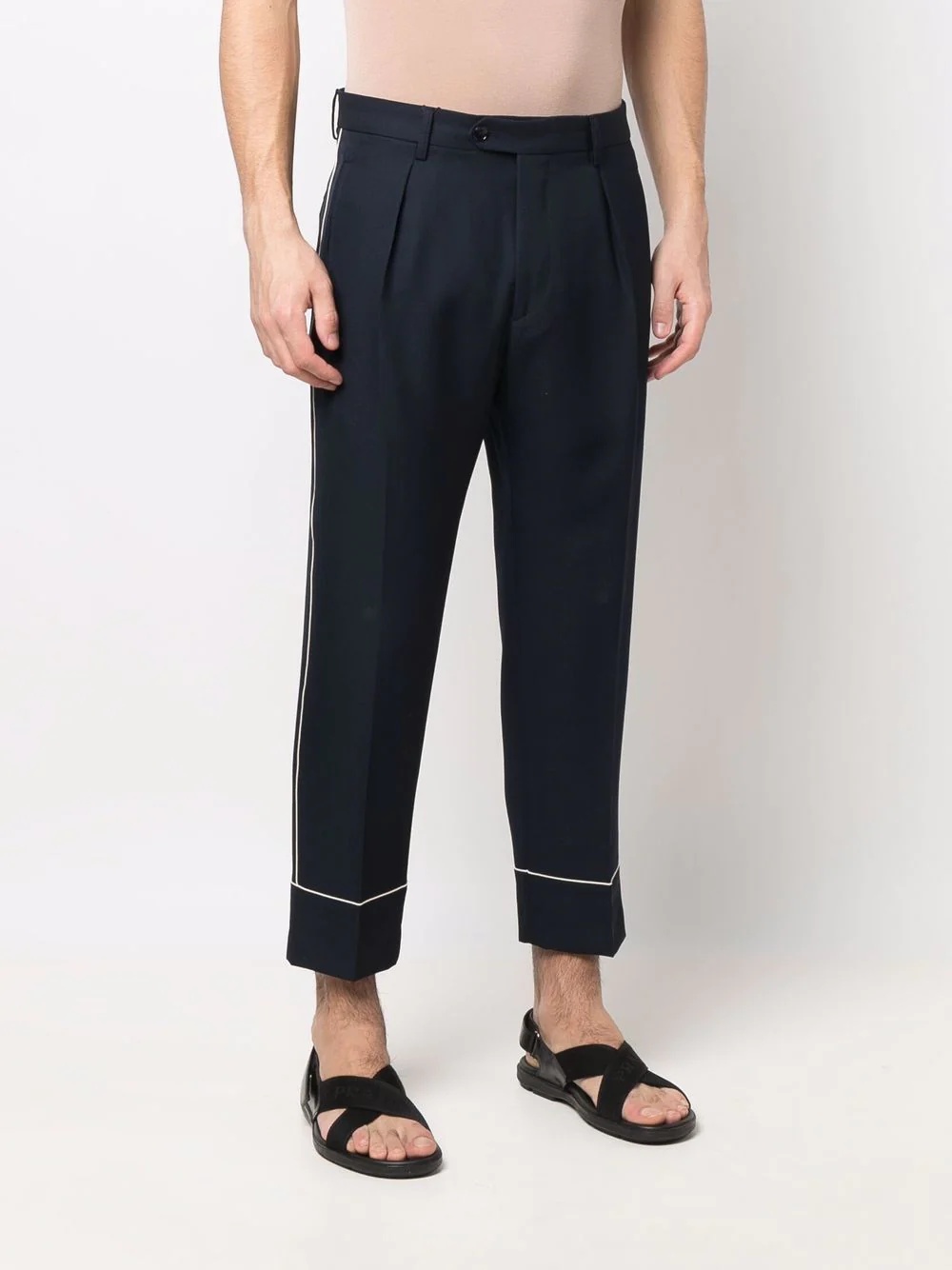 turn-up cuff tailored trousers - 3