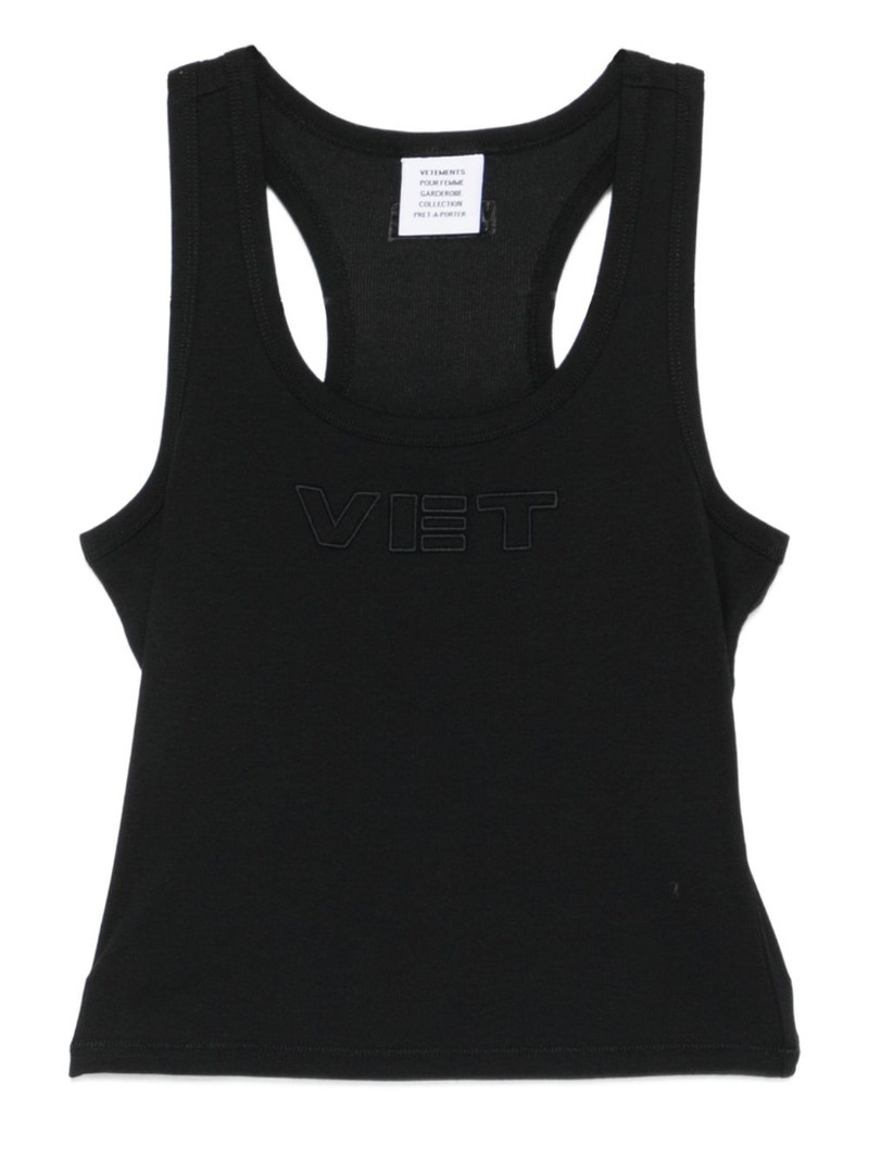 logo-embroidered tank top 1