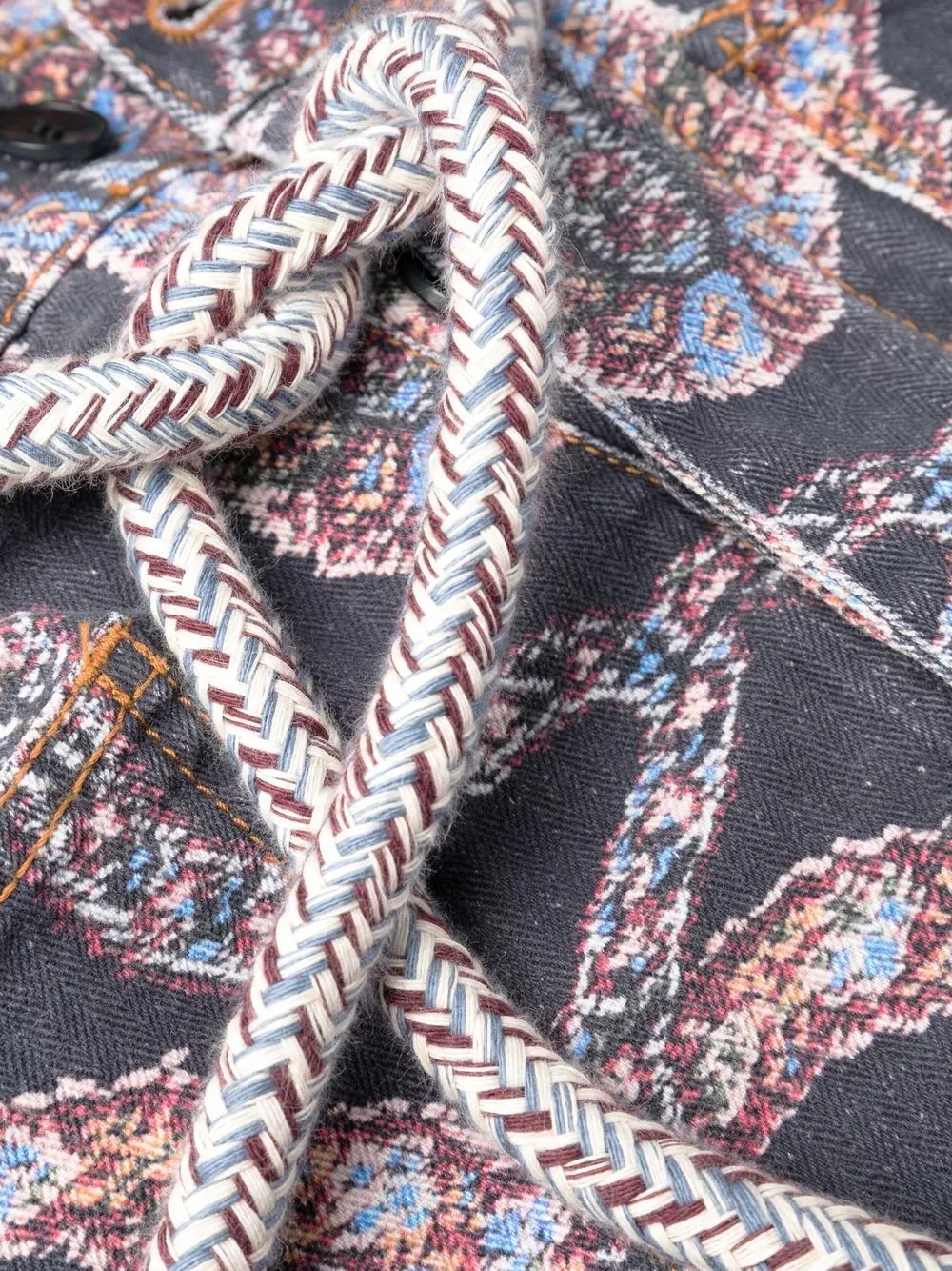 abstract-pattern tapered-leg trousers - 6