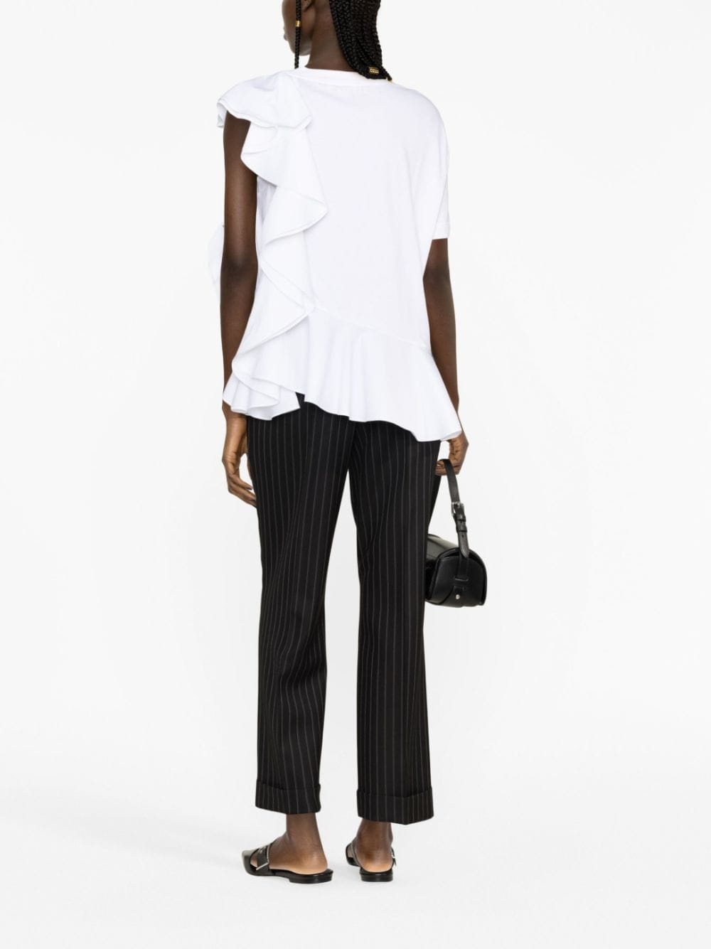 asymmetric ruffled T-shirt - 4