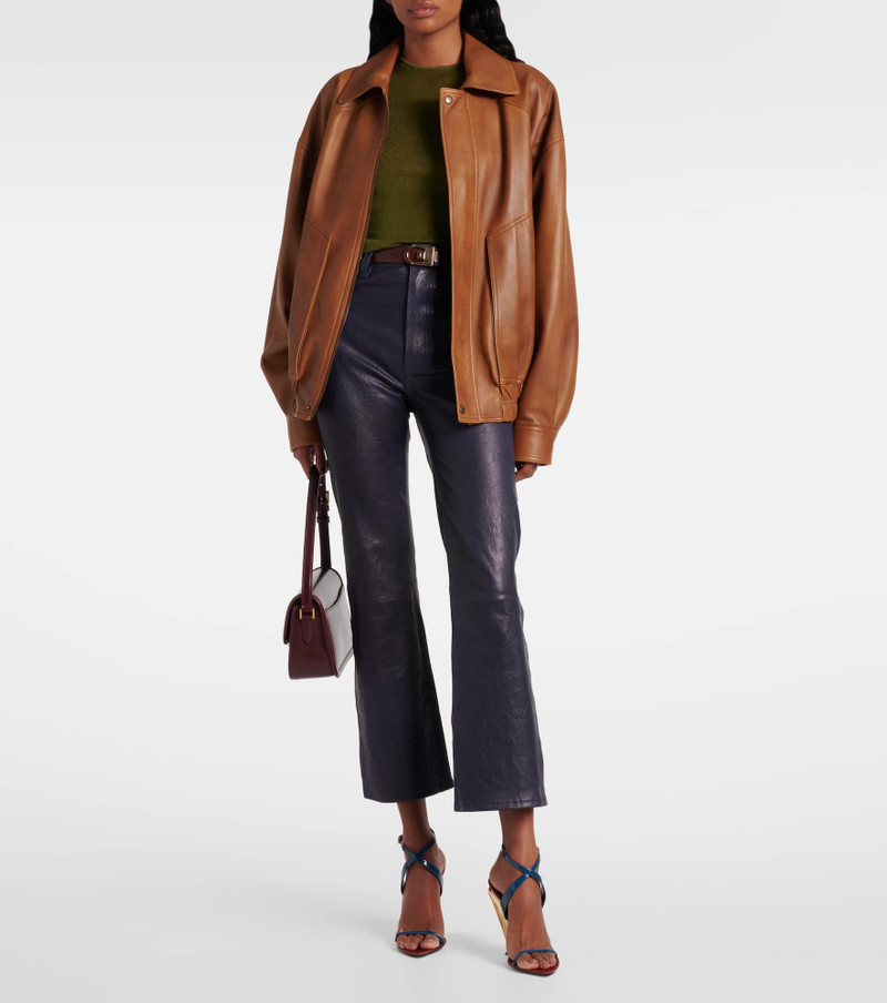 FRAME Reboot Crop leather bootcut pants outlook