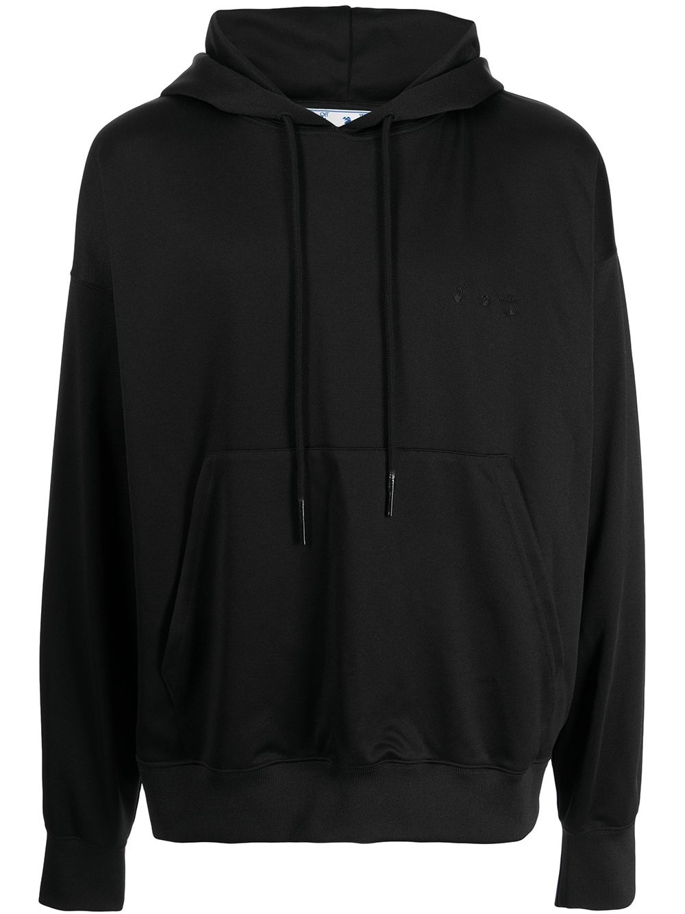 logo-embroidered drop-shoulder hoodie - 1