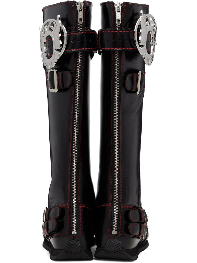 Black Chunky Lace Up Stefanie Tall Boots 2