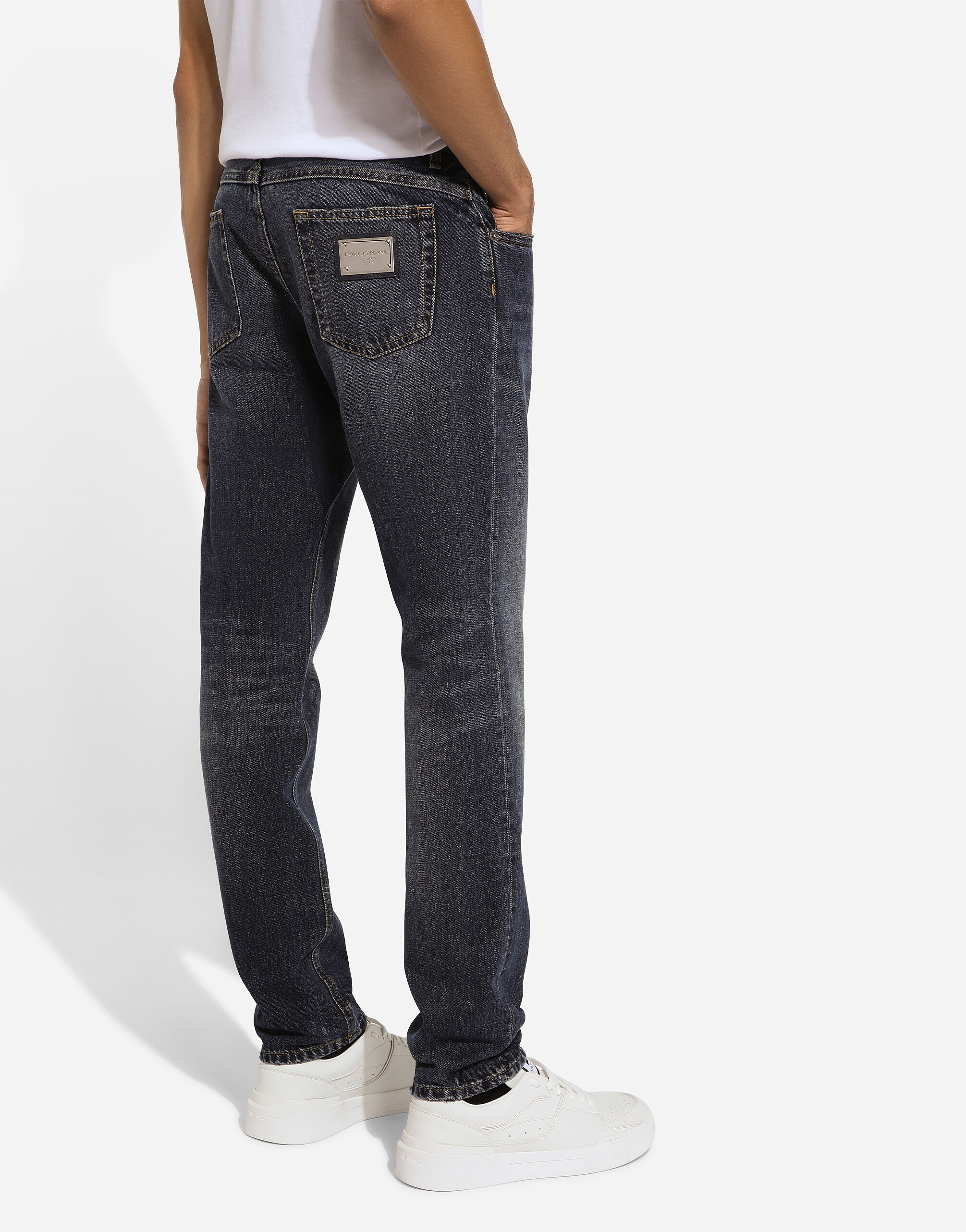 Regular-fit blue denim jeans - 4
