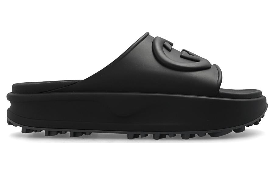 Gucci Interlocking G slide sandal 'Black Rubber' 692380-JF000-1000 - 2