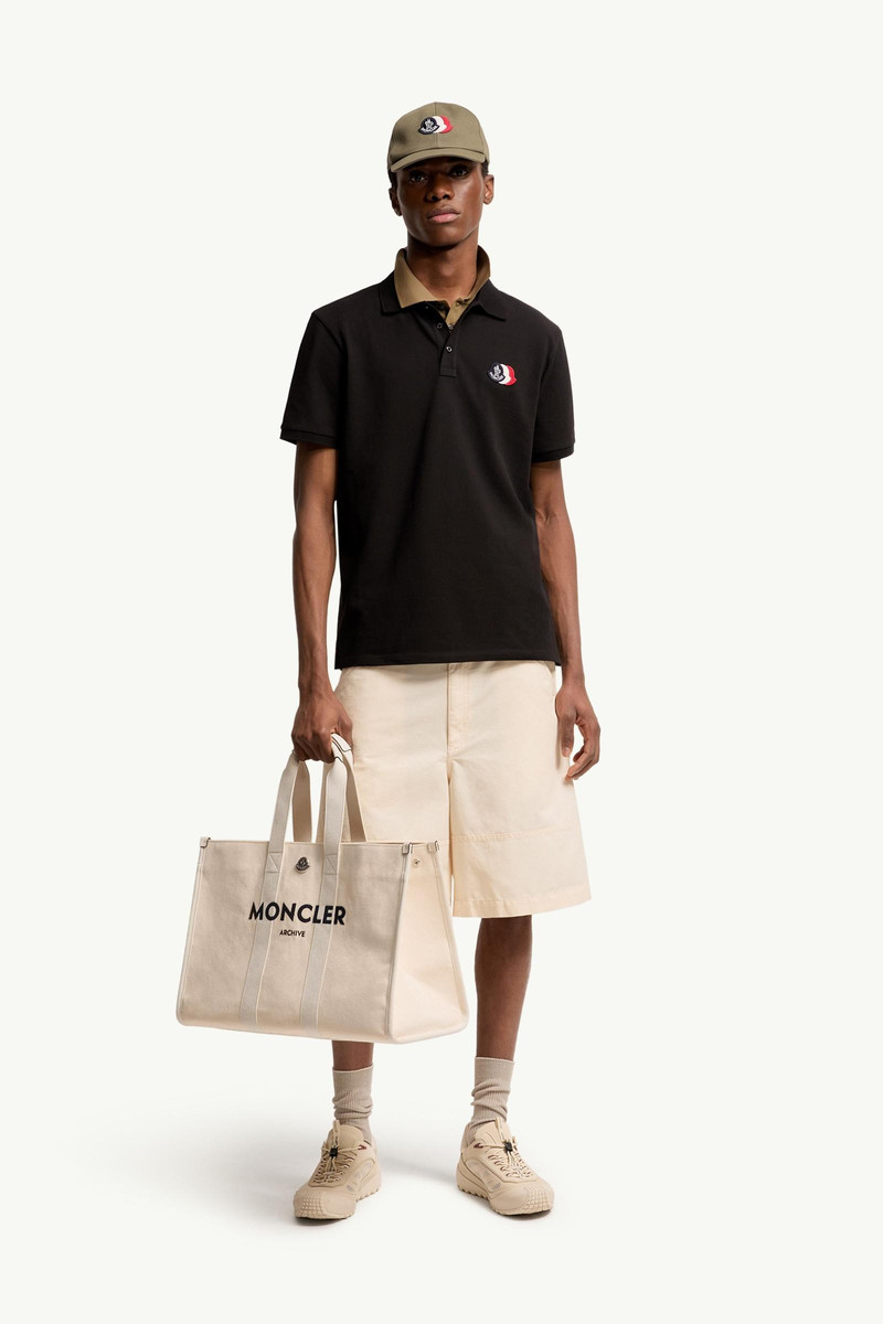 Moncler Logo Patch Cotton Piquet Polo Shirt outlook
