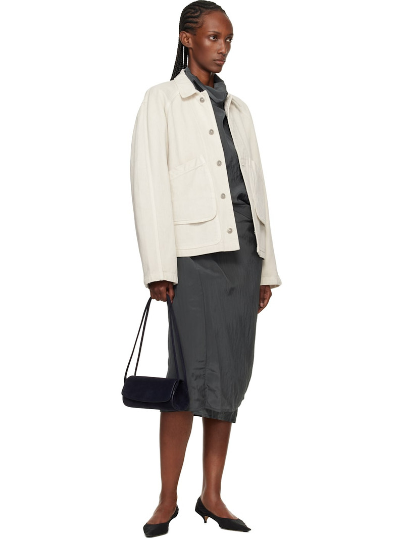 LE17SEPTEMBRE Off-White Garment-Dyed Denim Hunting Jacket outlook