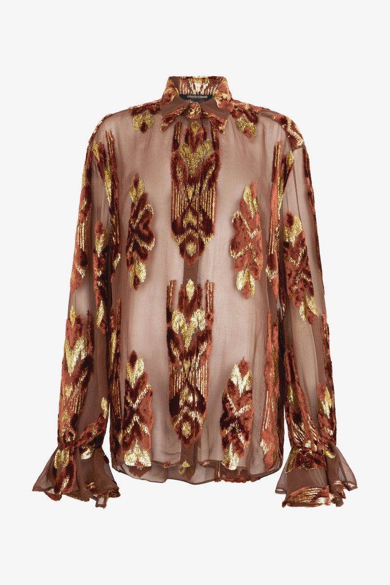 Brown Fil Coupé Shirt 1