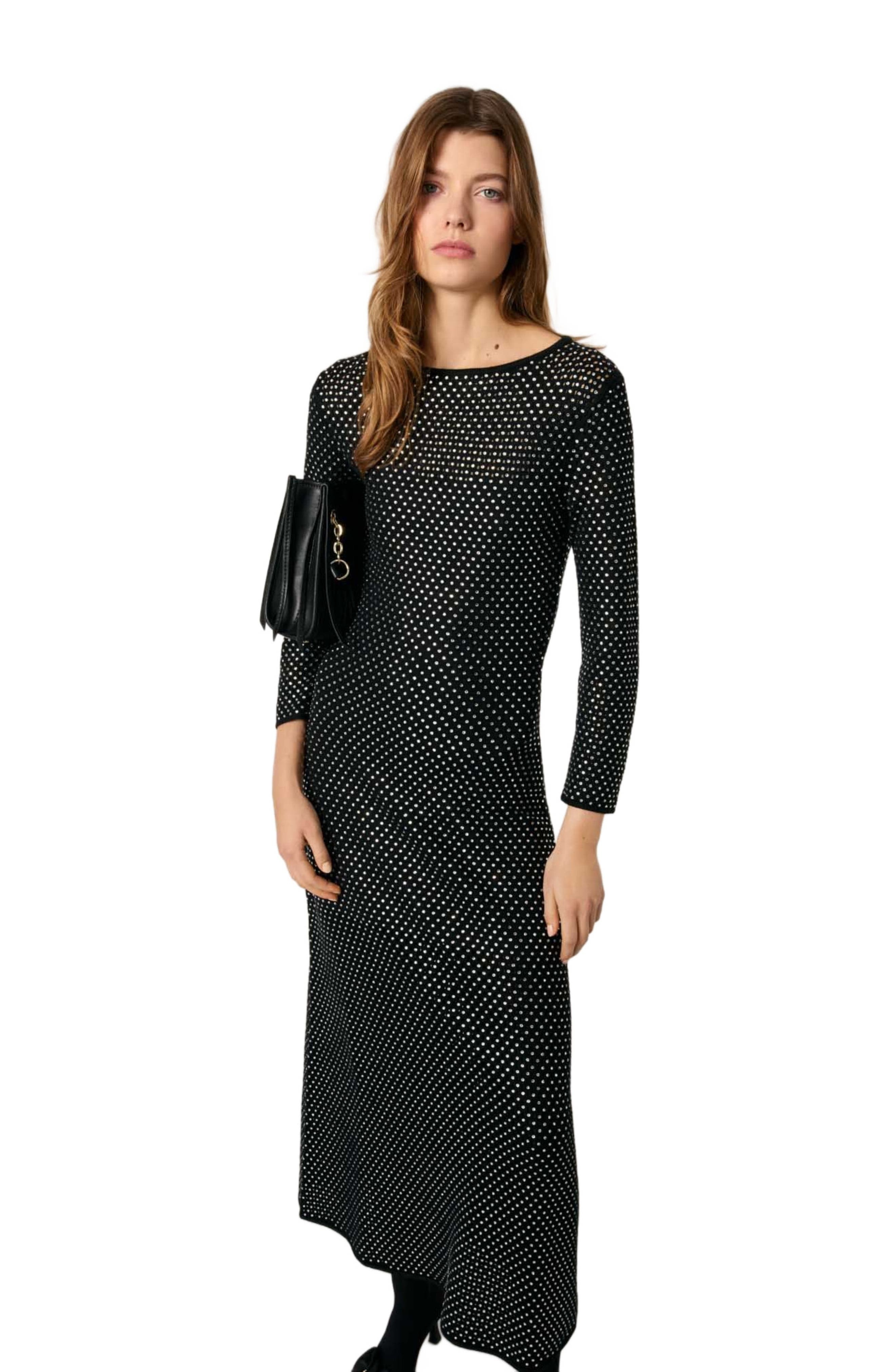maje Rhinestone maxi dress in Black at Nordstrom - 4