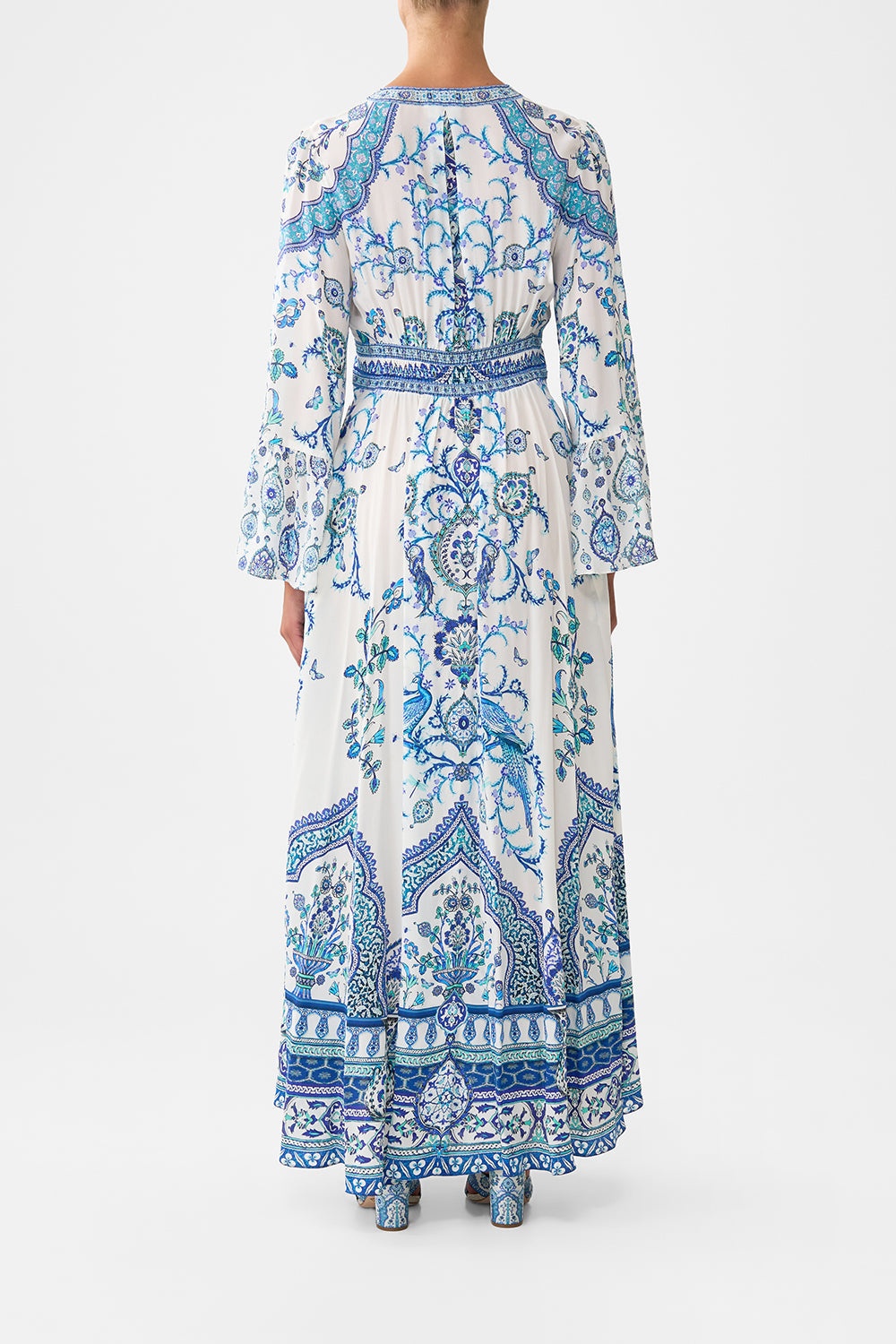 SHAPED WAISTBAND DRESS WITH RUFFLE SLEEVE - 3