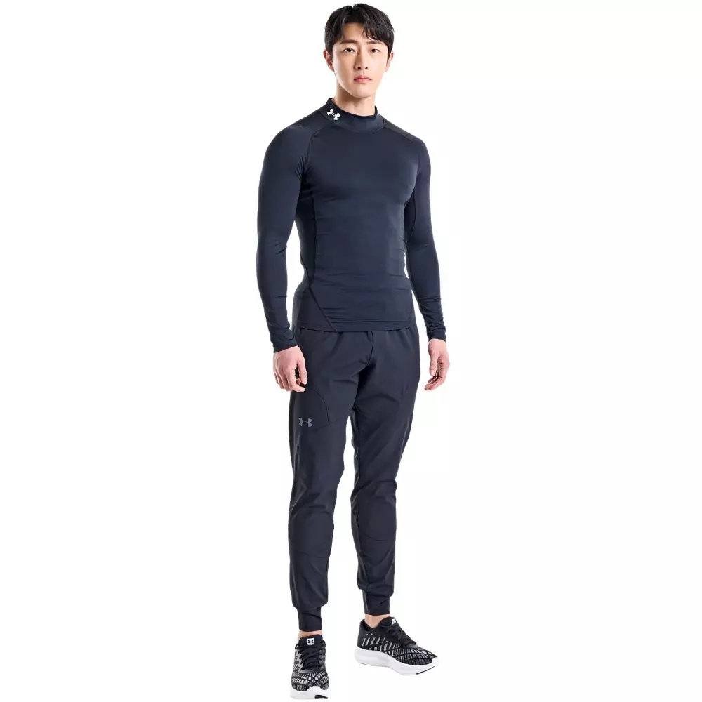 Men's HeatGear Mock Neck Long Sleeve Compression Shirt - 6