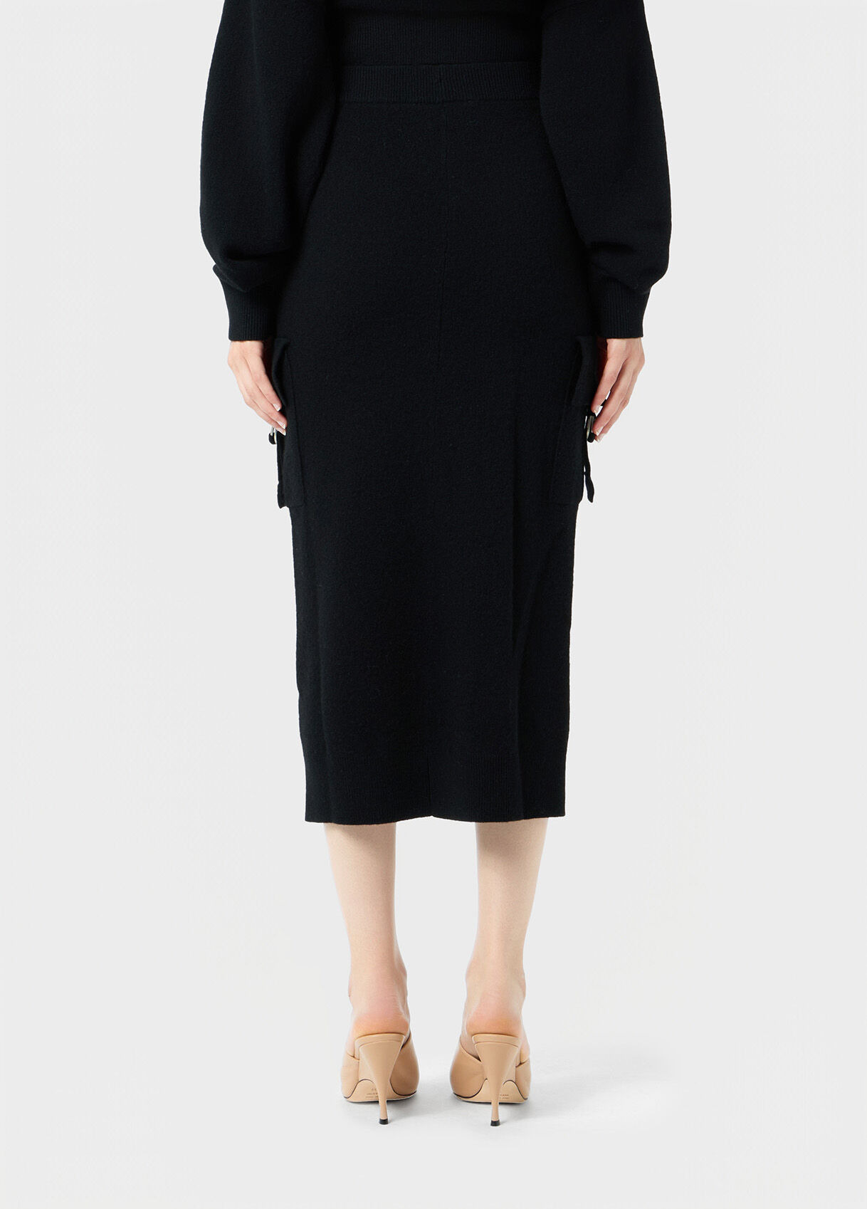 MIDI KNIT SKIRT WITH CARGO POCKETS - 3