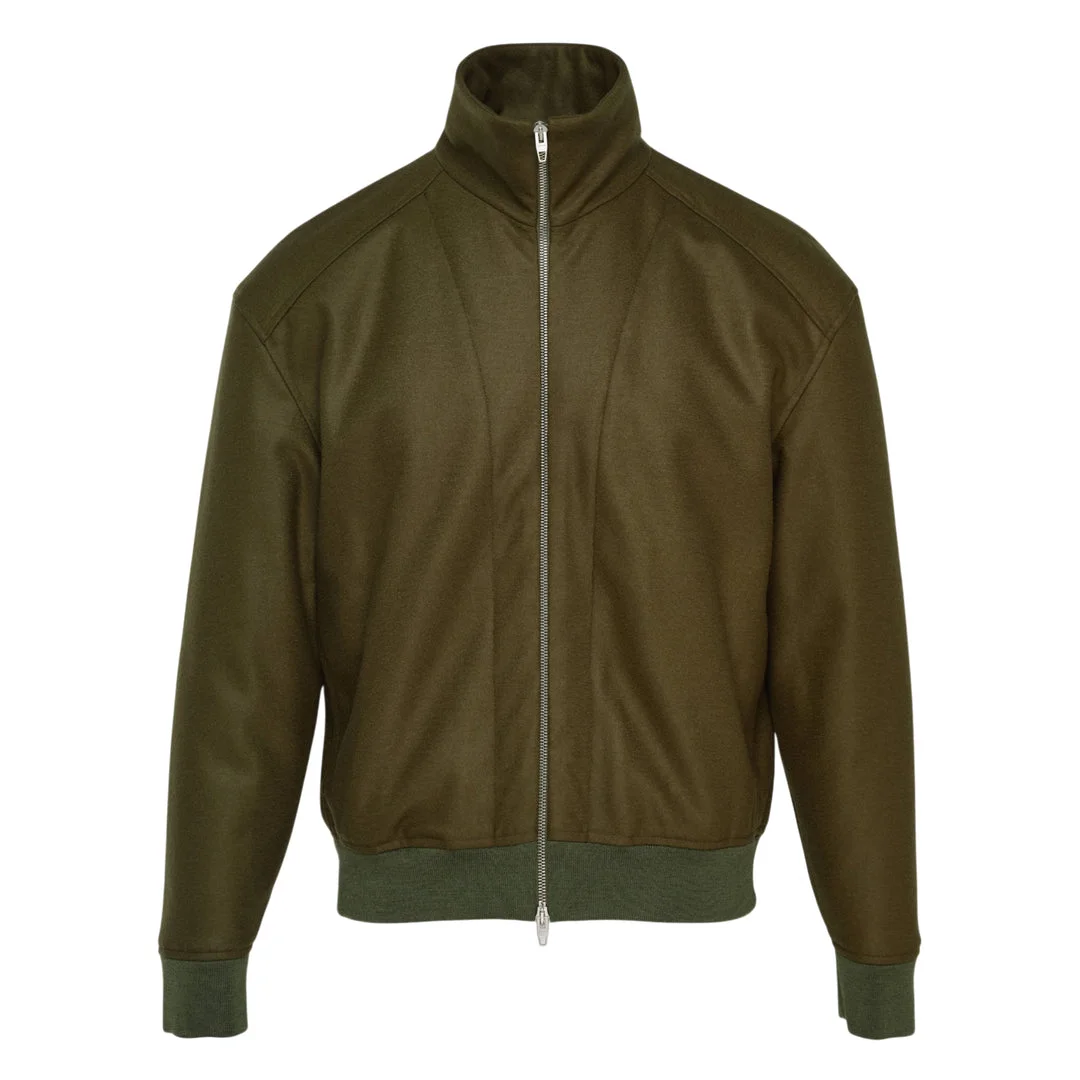 Padded Wool Melton Zip Jacket - 1