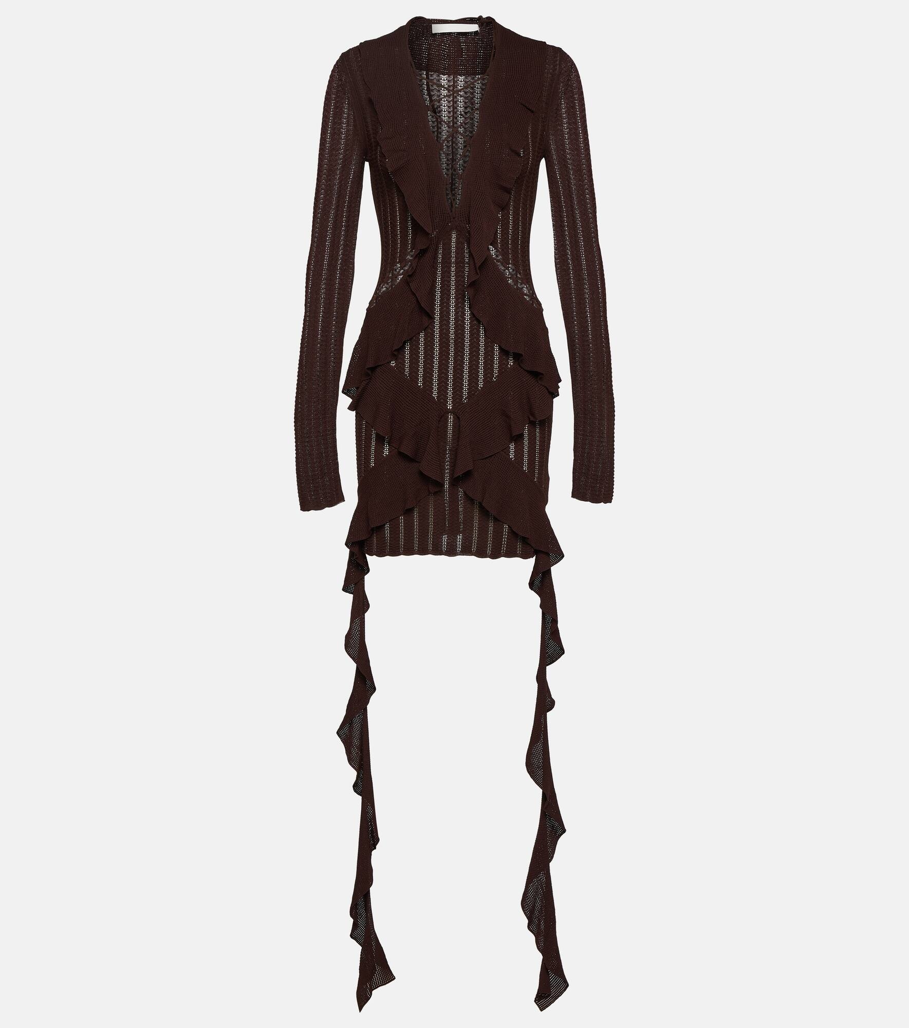 Ruffled pointelle minidress - 1