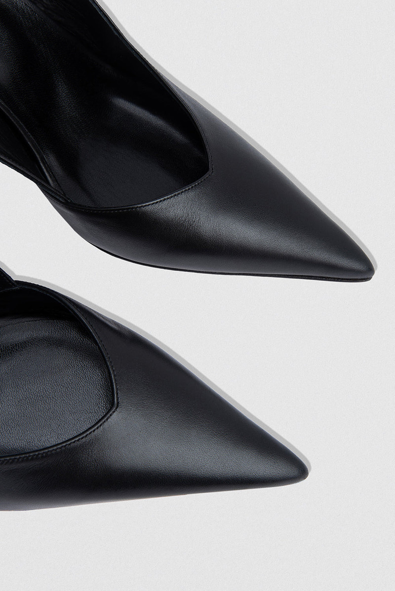 Yasha Black Nappa Leather Slingback Pump 4