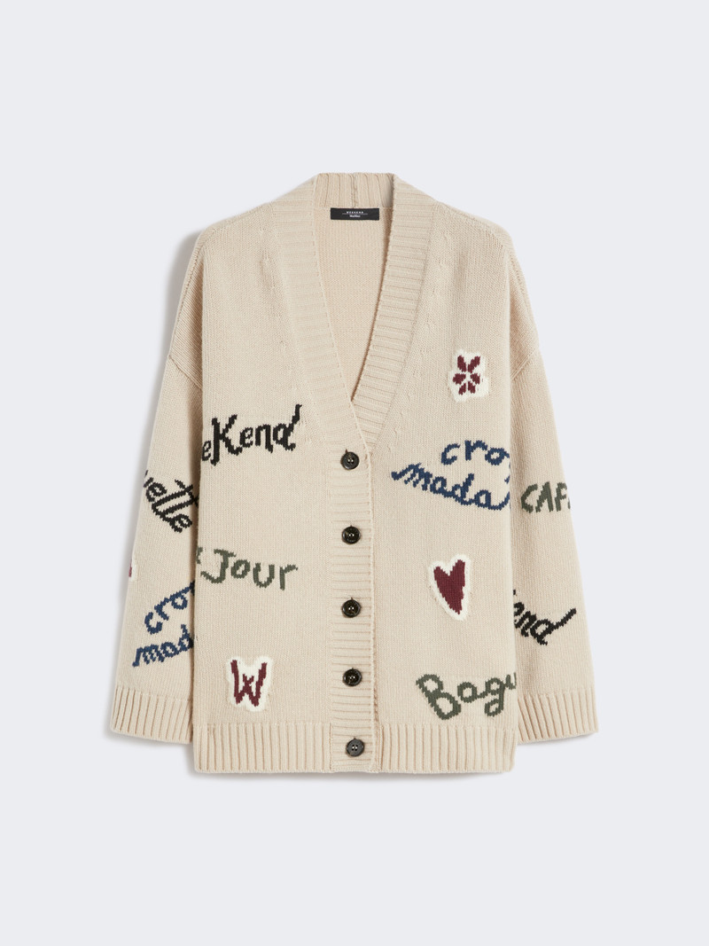 BELGIO Wool knit oversized cardigan 1