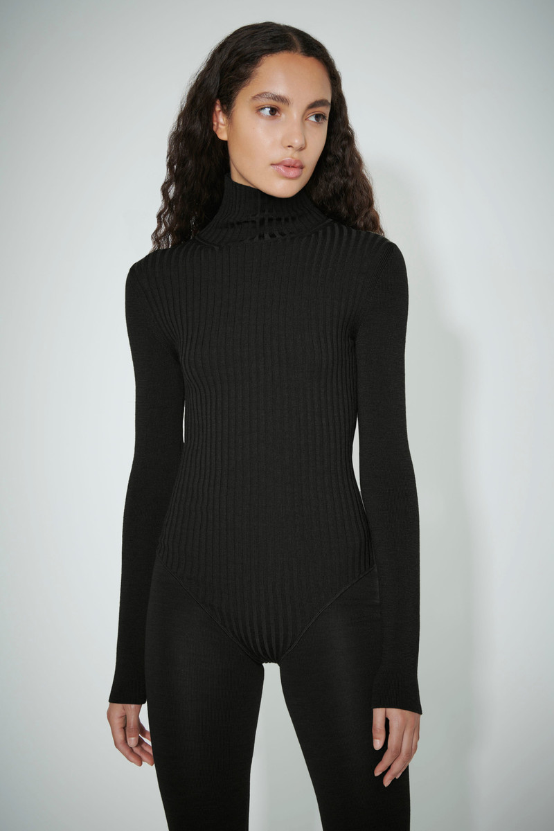 Polo Neck Jumpsuit in Black 3