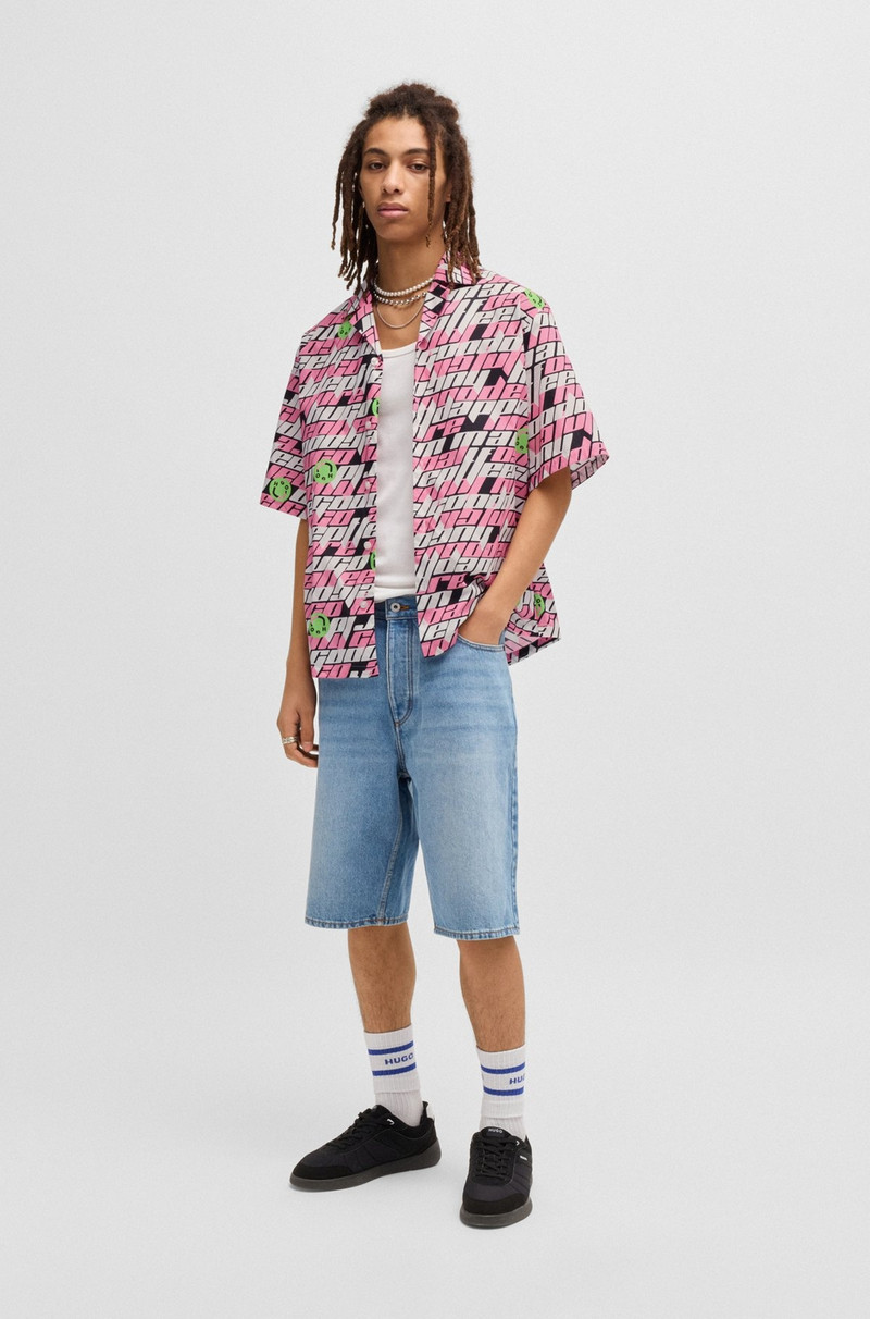 HUGO RELAXED-FIT SHIRT IN PRINTED COTTON POPLIN outlook