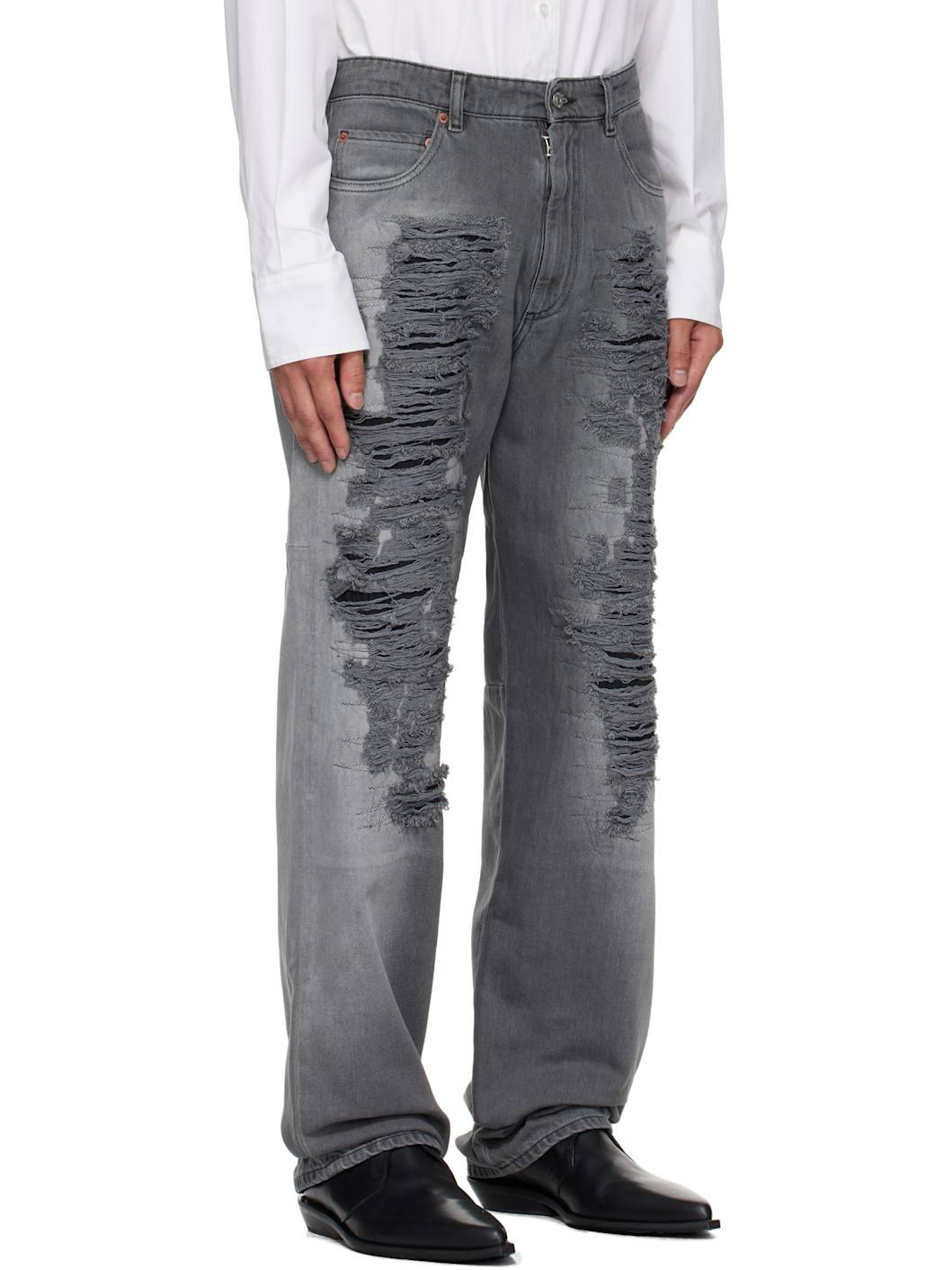 Gray 5-Pocket Jeans - 2