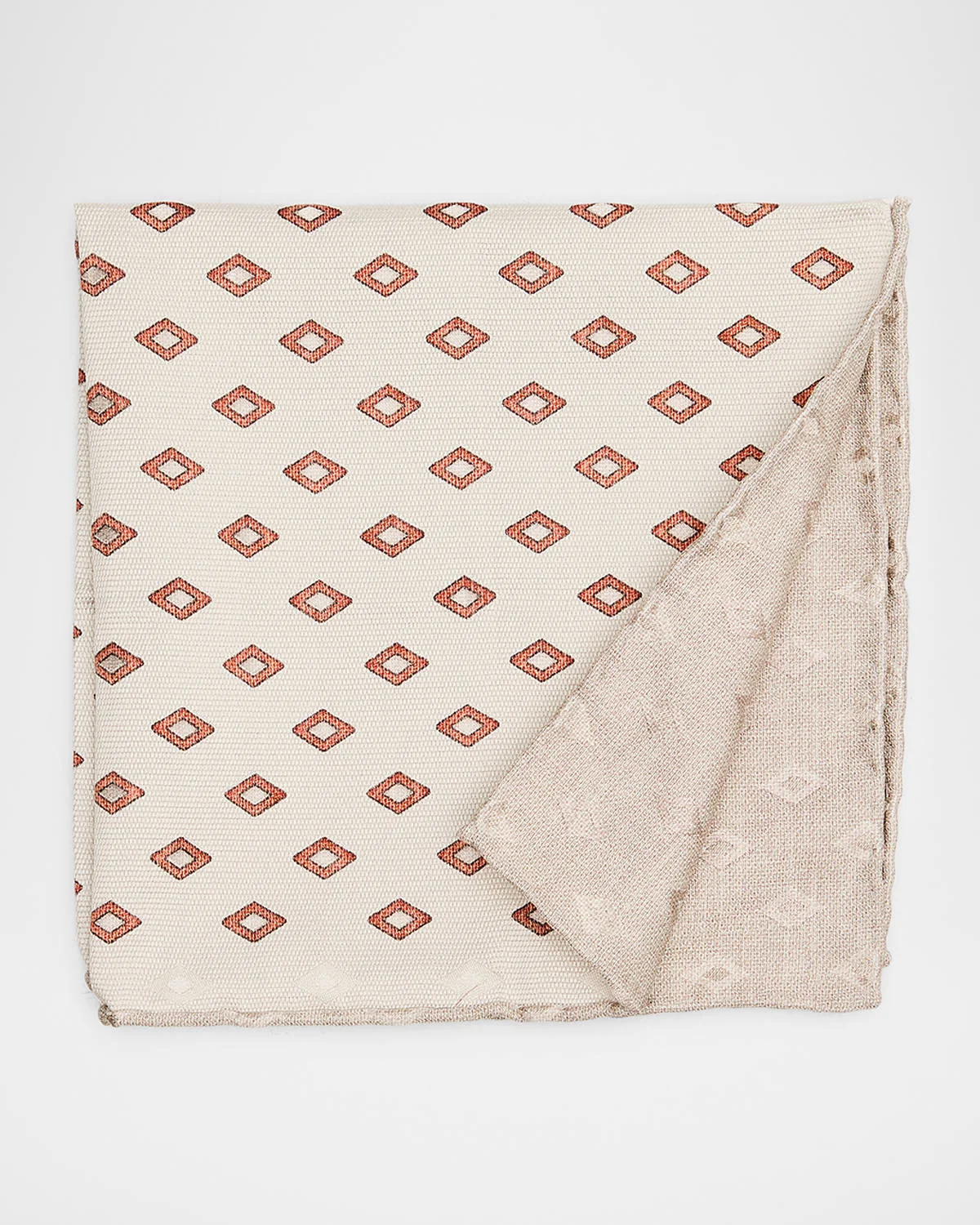 Men's Double-Face Geometric Silk Pocket Square - 1