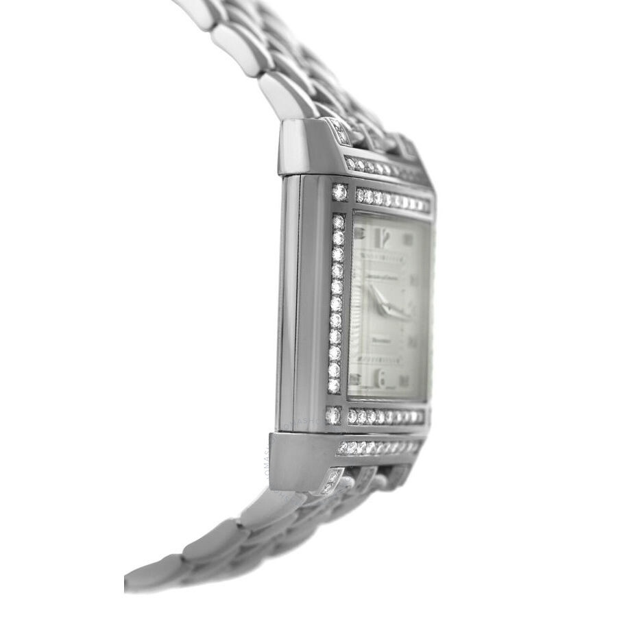 Pre-owned Jaeger-LeCoultre Reverso Quartz Diamond Silver Dial Ladies Watch 267.3.08 - 3