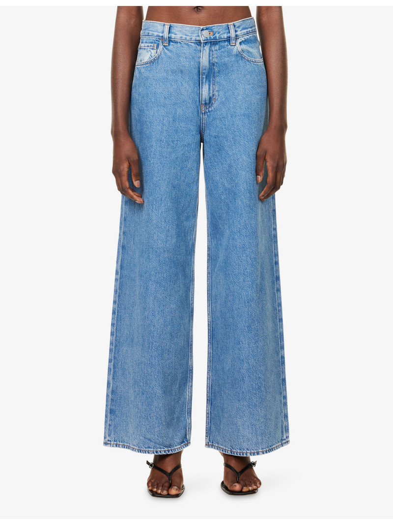 Ice Blue Wide-Leg Denim-Blend Jeans 3