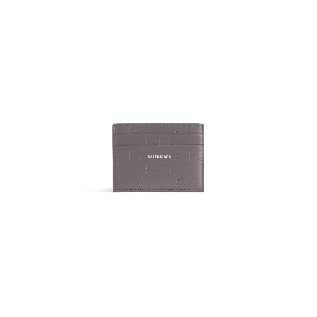 Men's Embossed Monogram Card Case In Box  in Dark Grey - 1