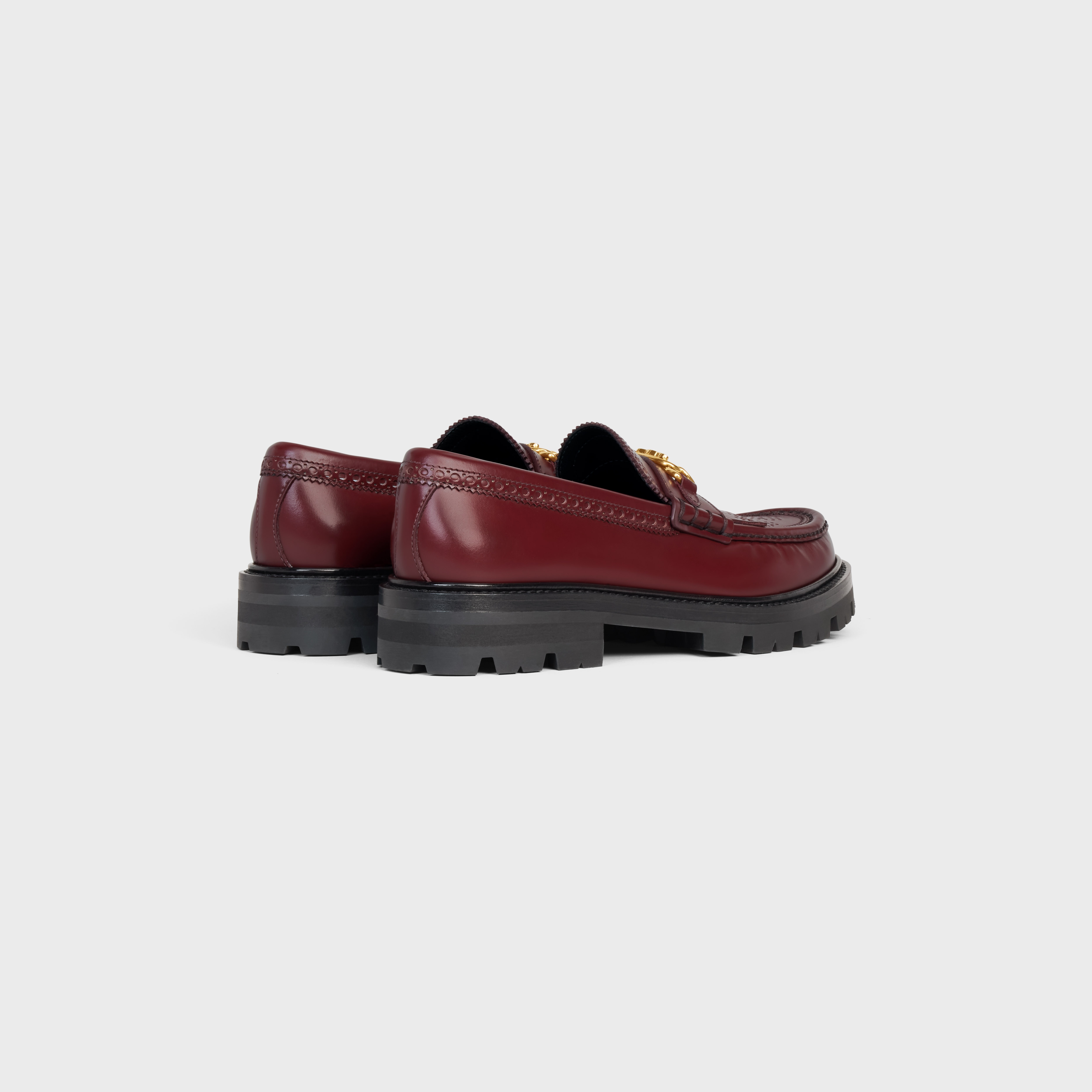 CELINE MARGARET LOAFER WITH TRIOMPHE CHAIN AND BROGUE DETAILS in POLISHED BULL - 3