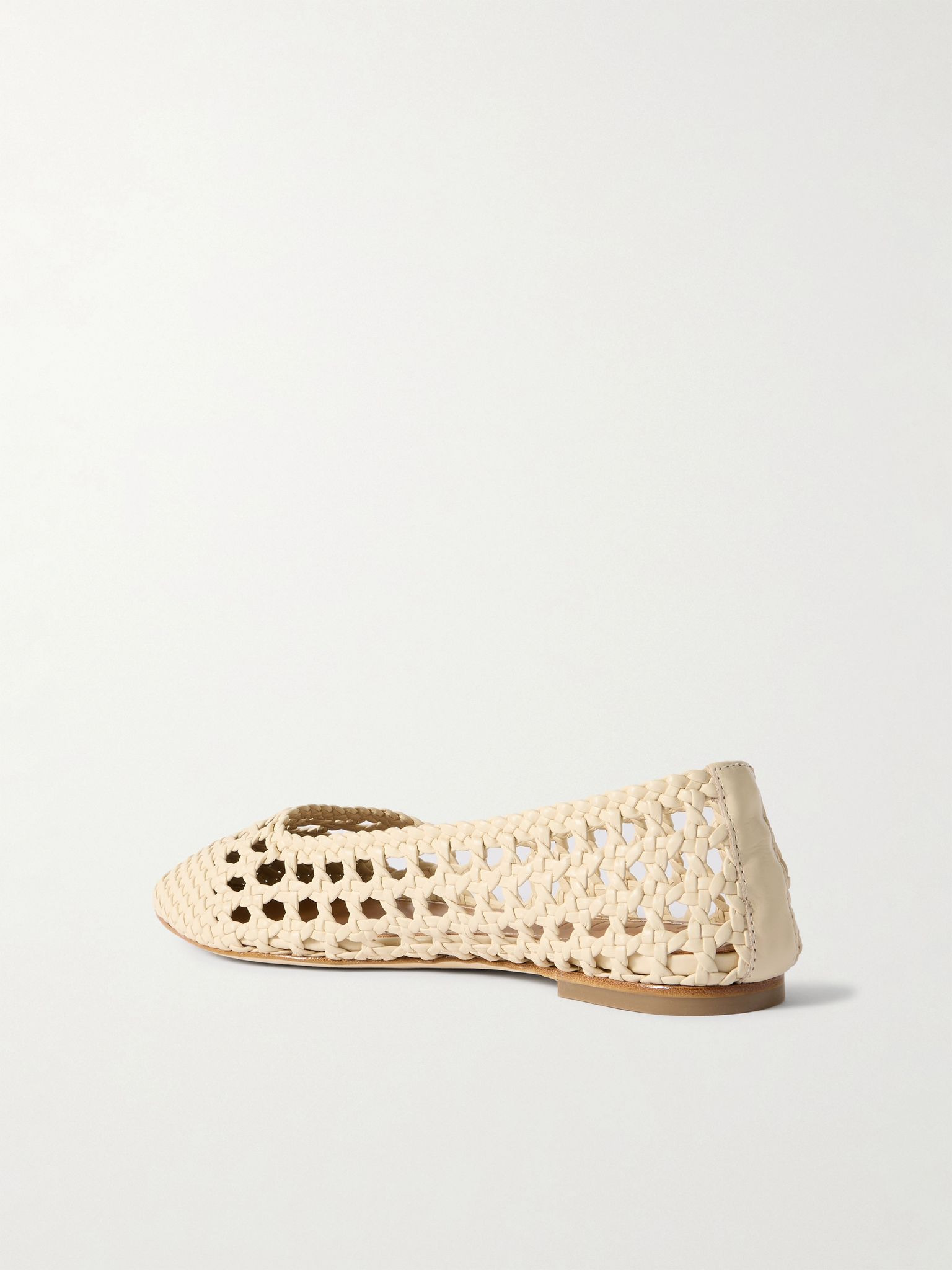 Nell woven leather ballet flats Cream - 3