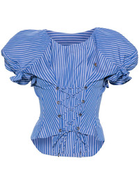 VIVIENNE WESTWOOD クロップド Striped cotton top905293 Kate striped cotton top in blue - Vivienne Westwood | Mytheresa