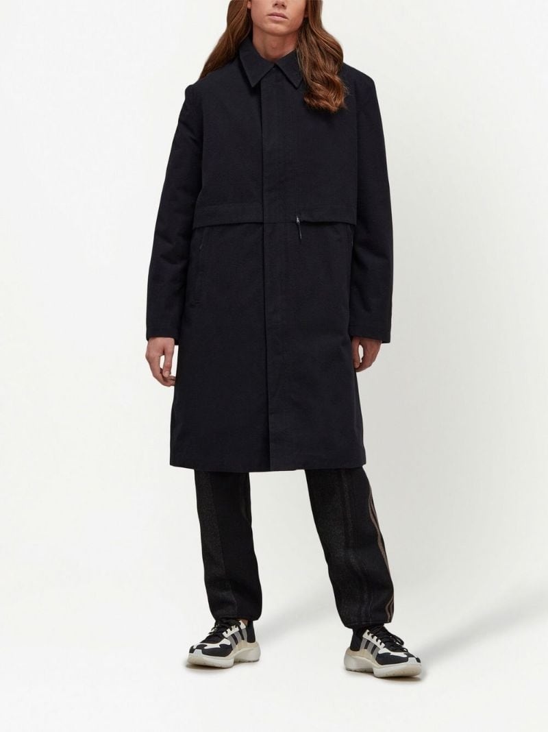 pointed-collar single-breasted coat - 2