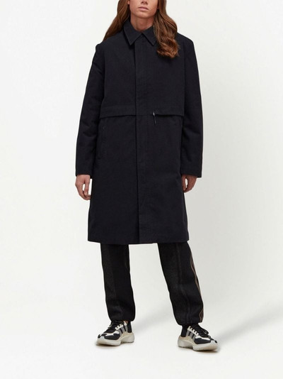 Y-3 pointed-collar single-breasted coat outlook