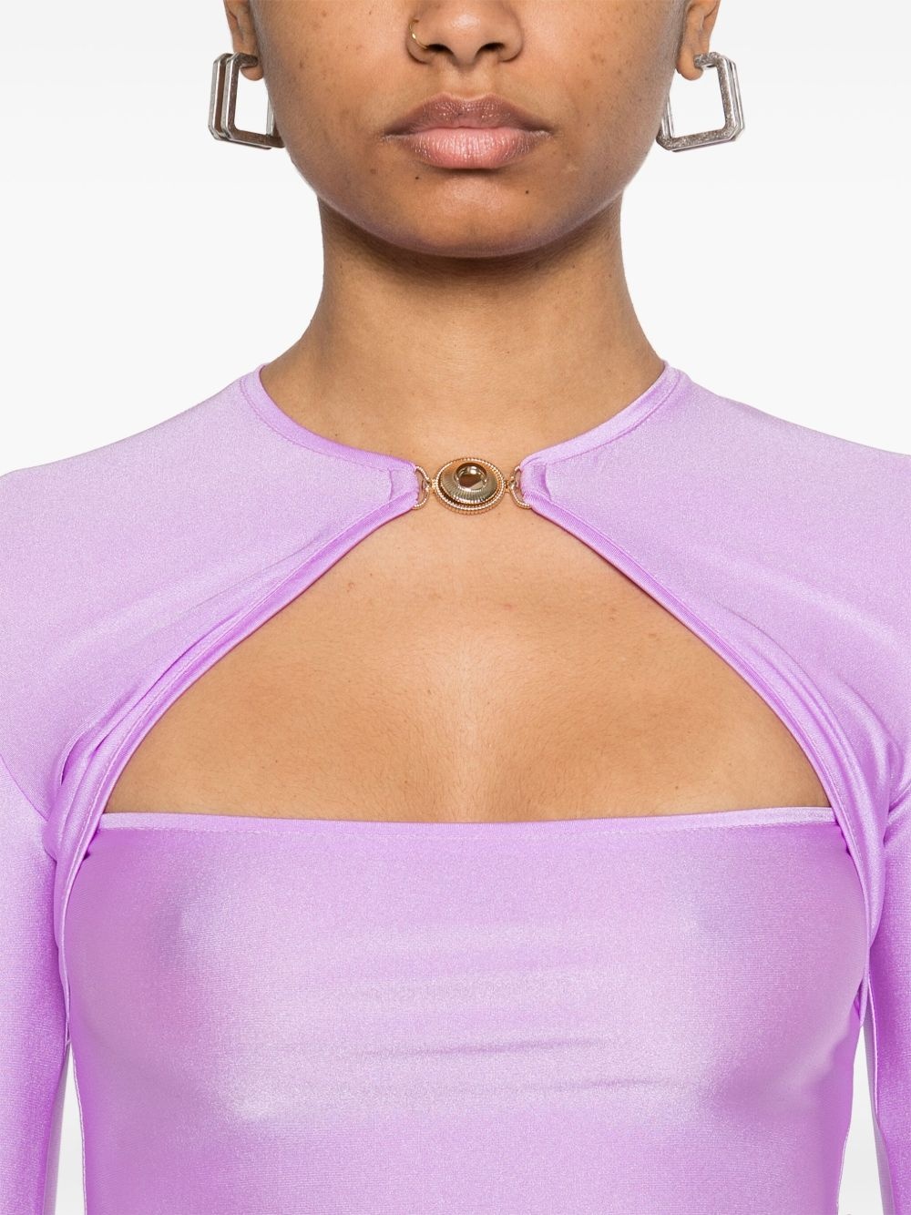 draped jersey top - 5