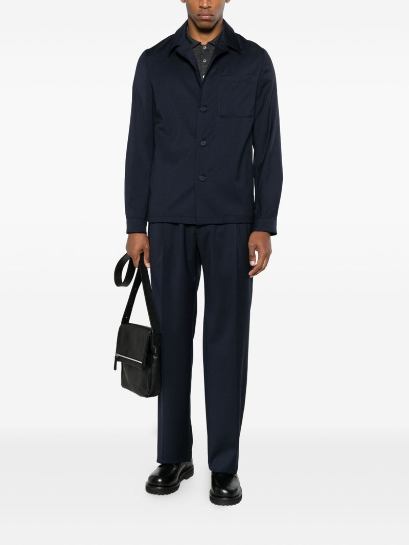 Canali button wool polo shirt outlook