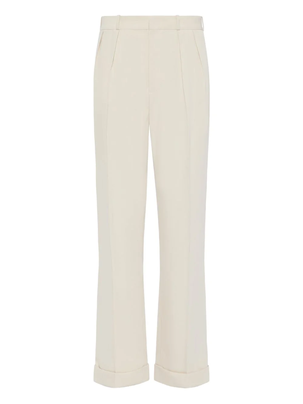 cuffed pleated trousers - 1