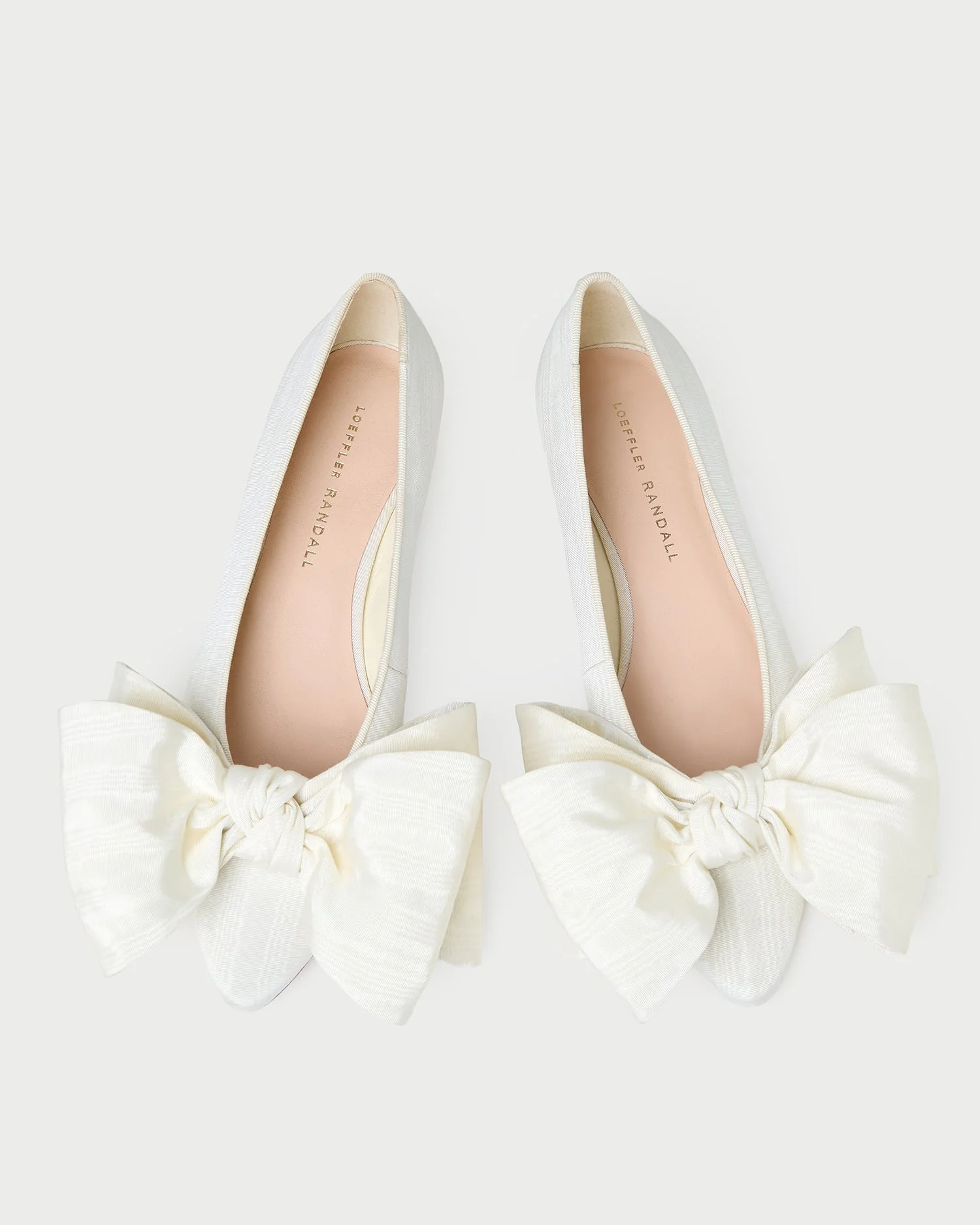 Noa Cream Moiré Bow Flat - 1