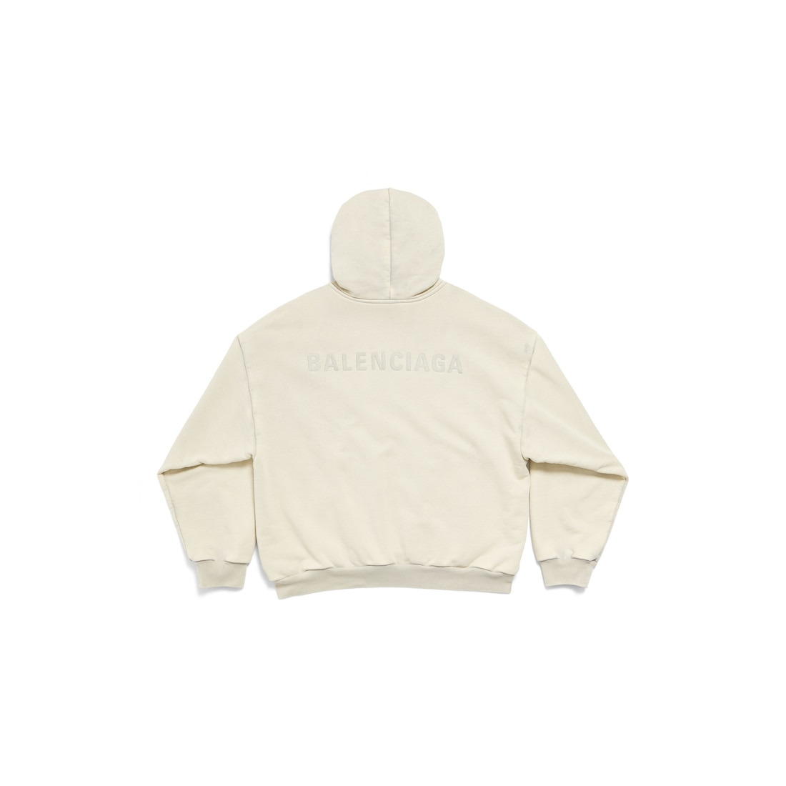 Men's New Balenciaga Back Hoodie Medium Fit in Light Grey - 2