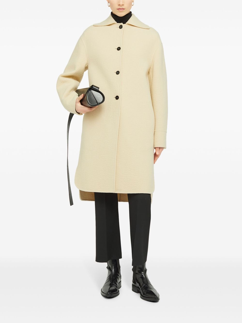 single-breasted virgin wool coat - 2