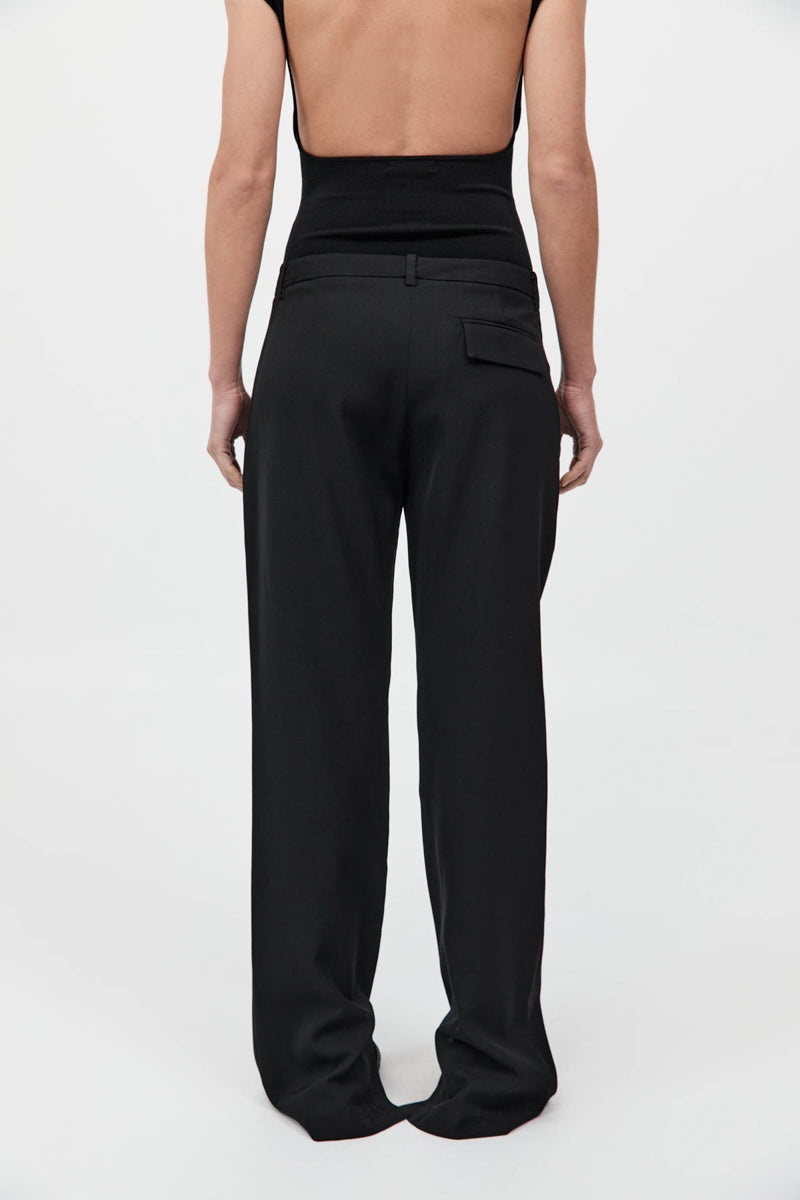 90s Split Leg Pants - Black - 7
