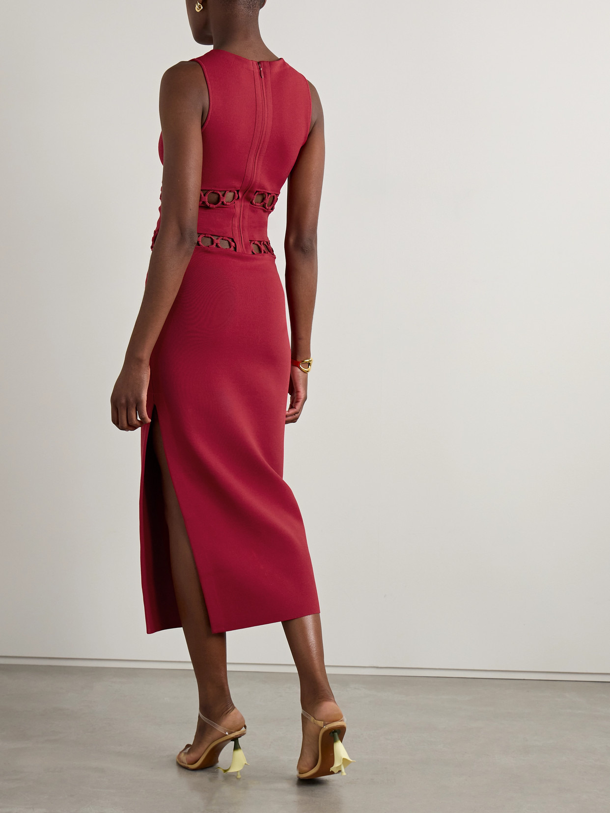 River Cutout Embellished Stretch-knit Midi Dress - 3