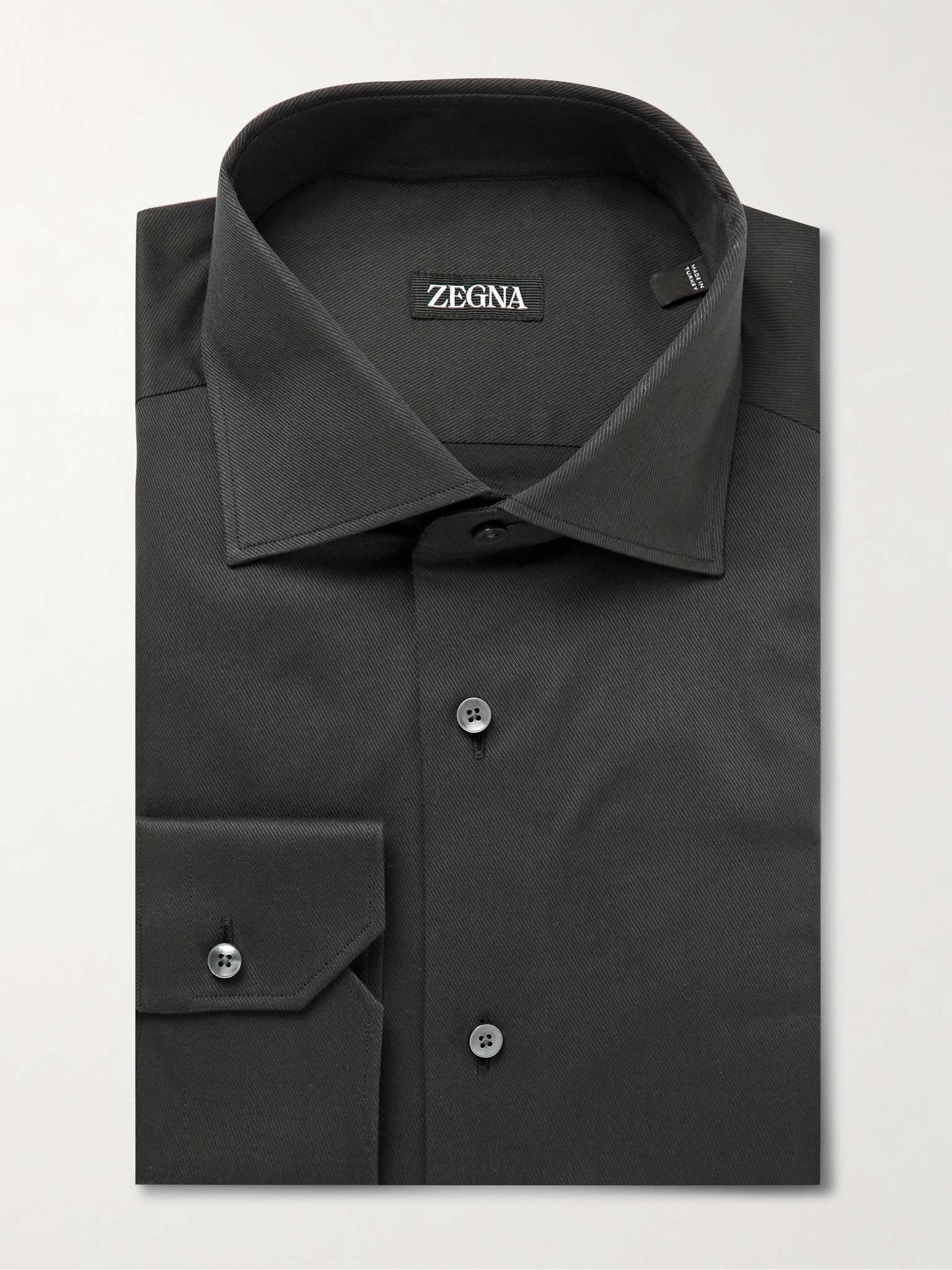 Trofeo Slim-Fit Cutaway-Collar Cotton-Blend Twill Shirt - 1