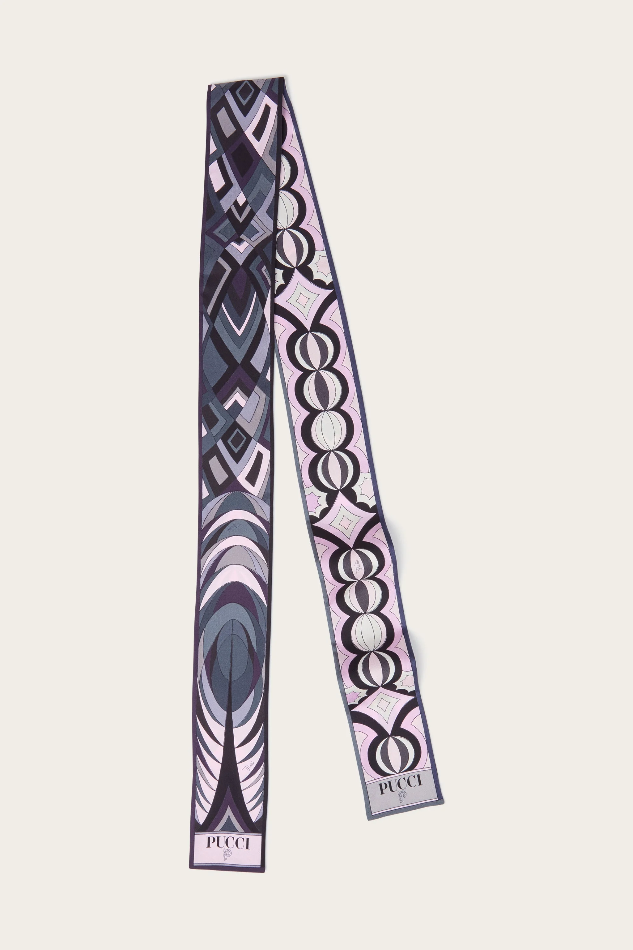 VOLUTE AND COLLANE PRINT SILK TWILL SCARF - 1