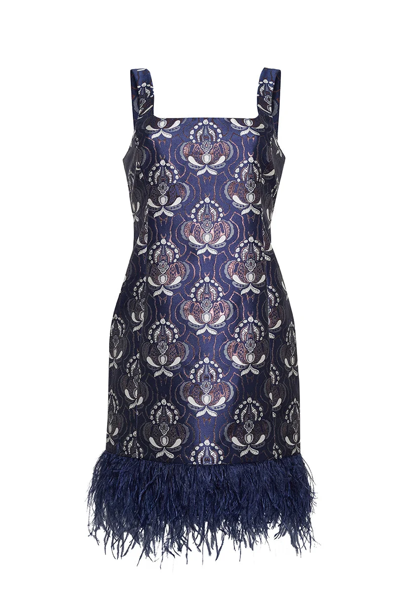 Carlie Mini Dress
An Entrance-Making Mini Jacquard Dress - 1