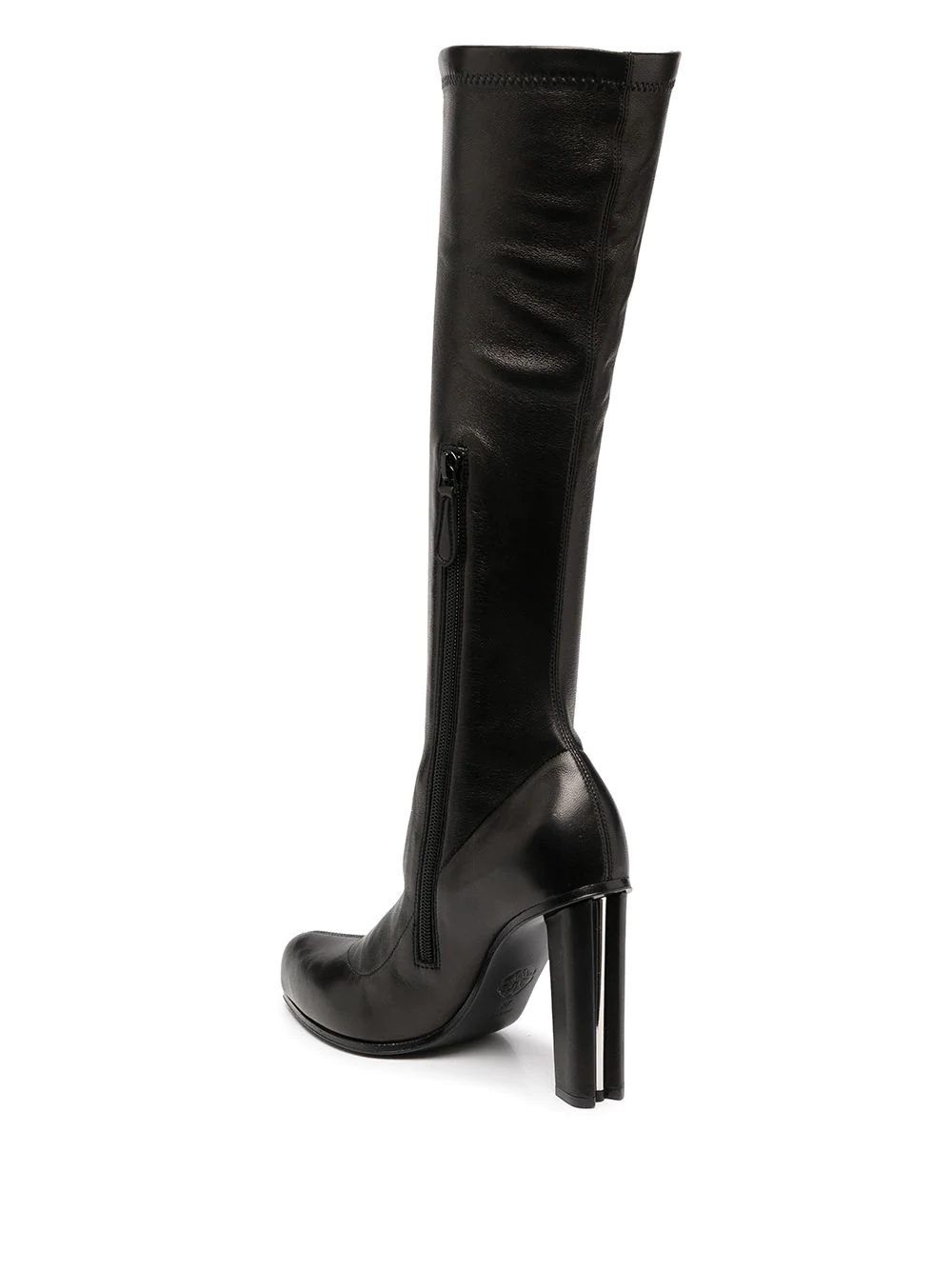 knee-length calf leather boots - 3