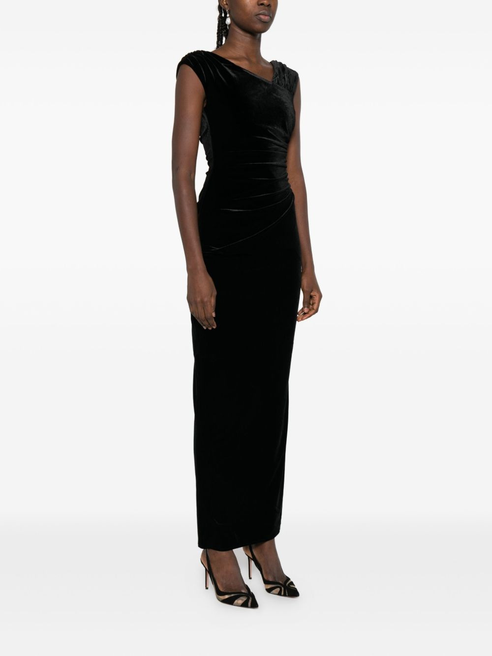 Ettore draped velvet dress - 3