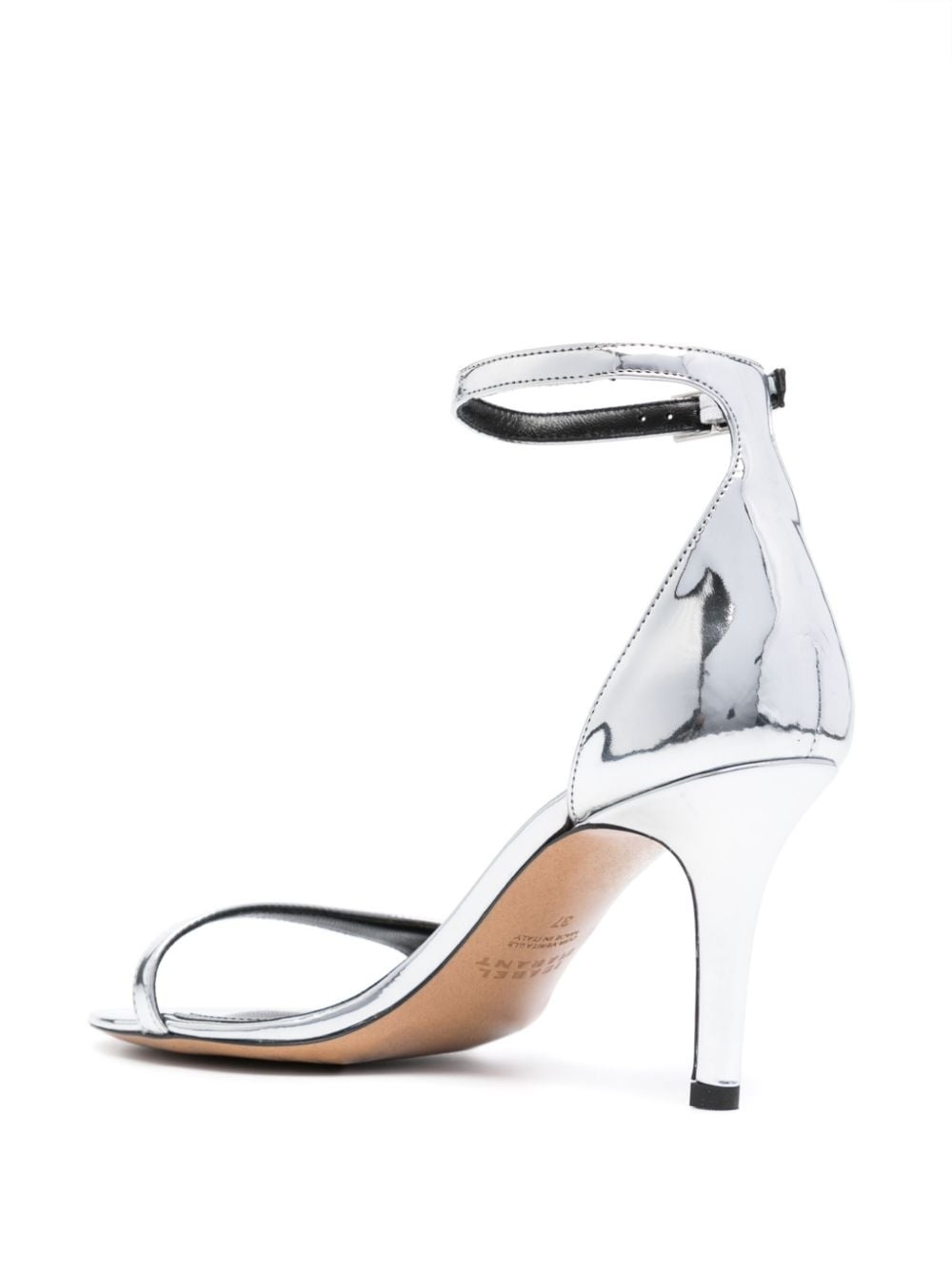 90mm metallic-effect leather sandals - 3