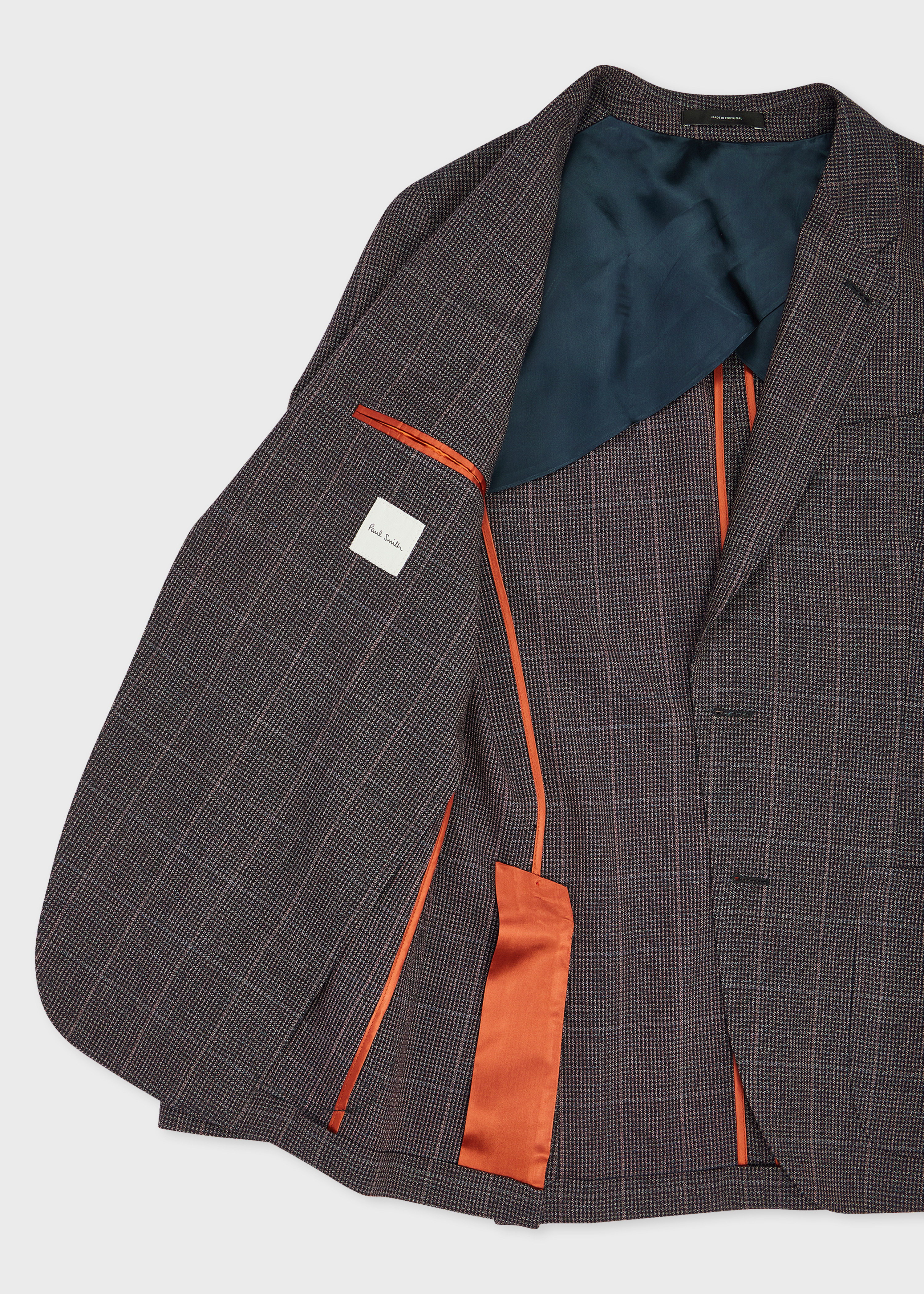 Mauve Check Stretch-Wool Buggy-Lined Blazer - 4
