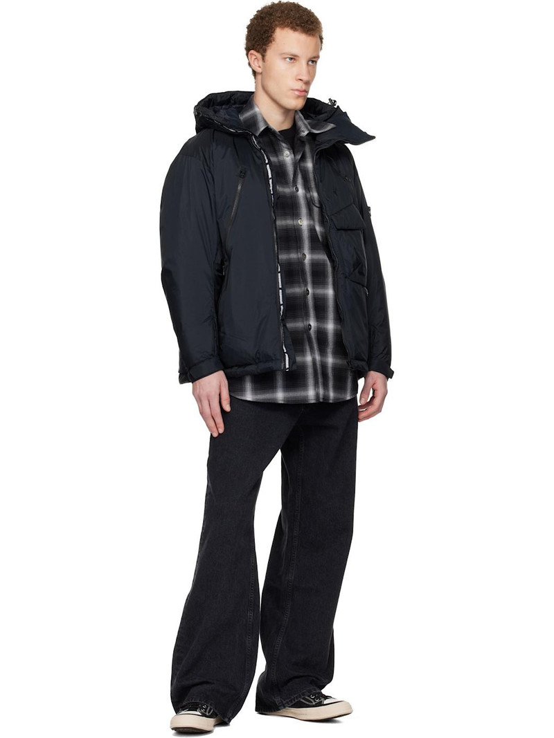 NEIGHBORHOOD Black Nanga Edition Offset Zip Down Jacket outlook